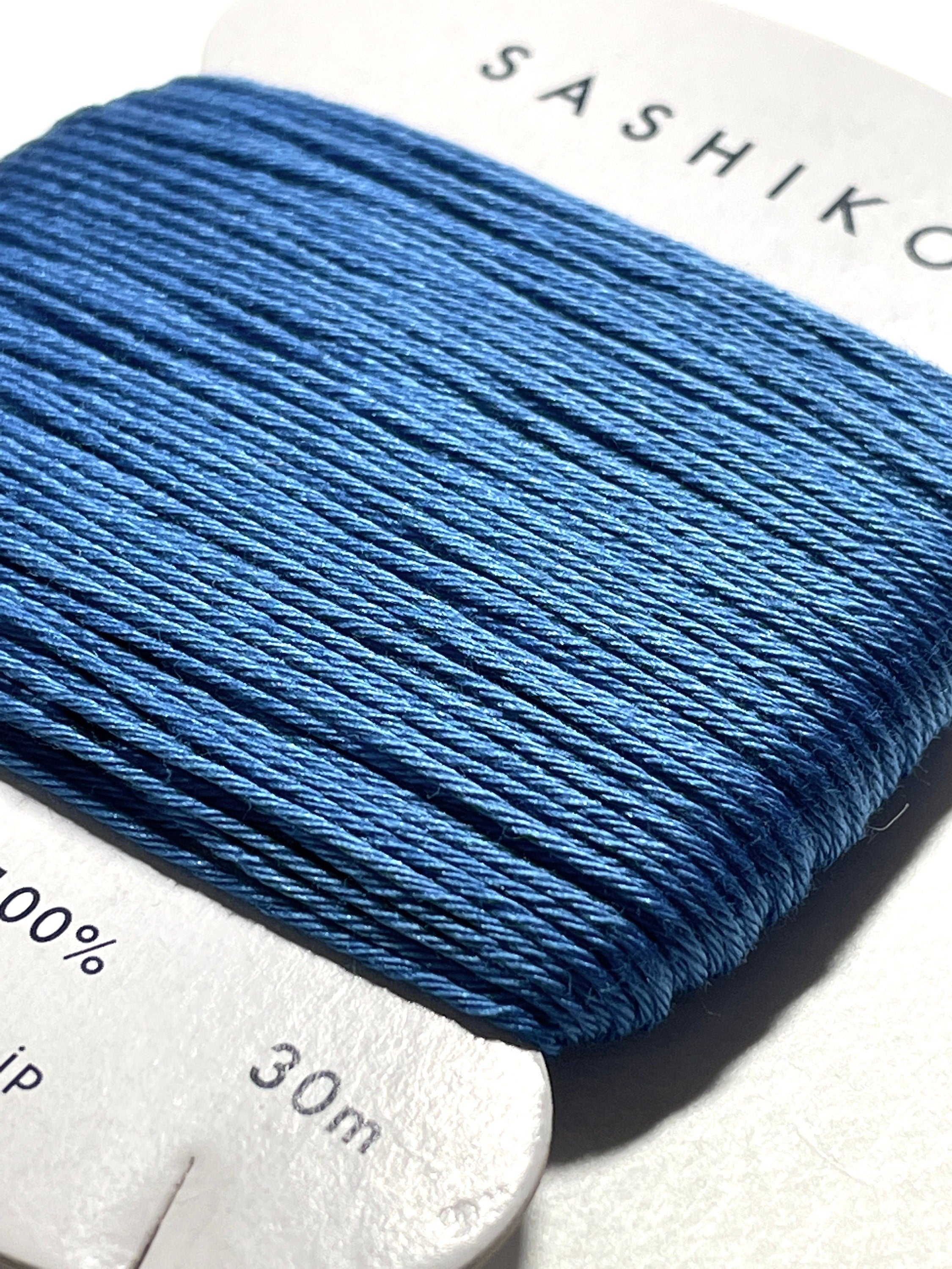 Daruma #225 LAPIS LAZULI Japanese Cotton SASHIKO thread 30 meter card 20/6 瑠璃 bright blue