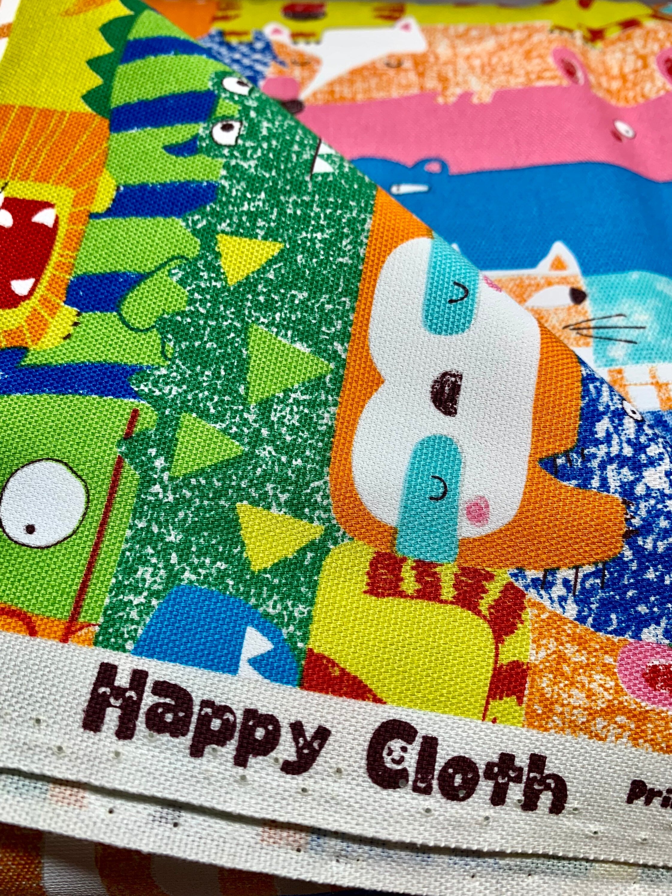 Senyo - SALE Happy Cloth Wild Animals Cotton Oxford - Warm Tones Rainbow