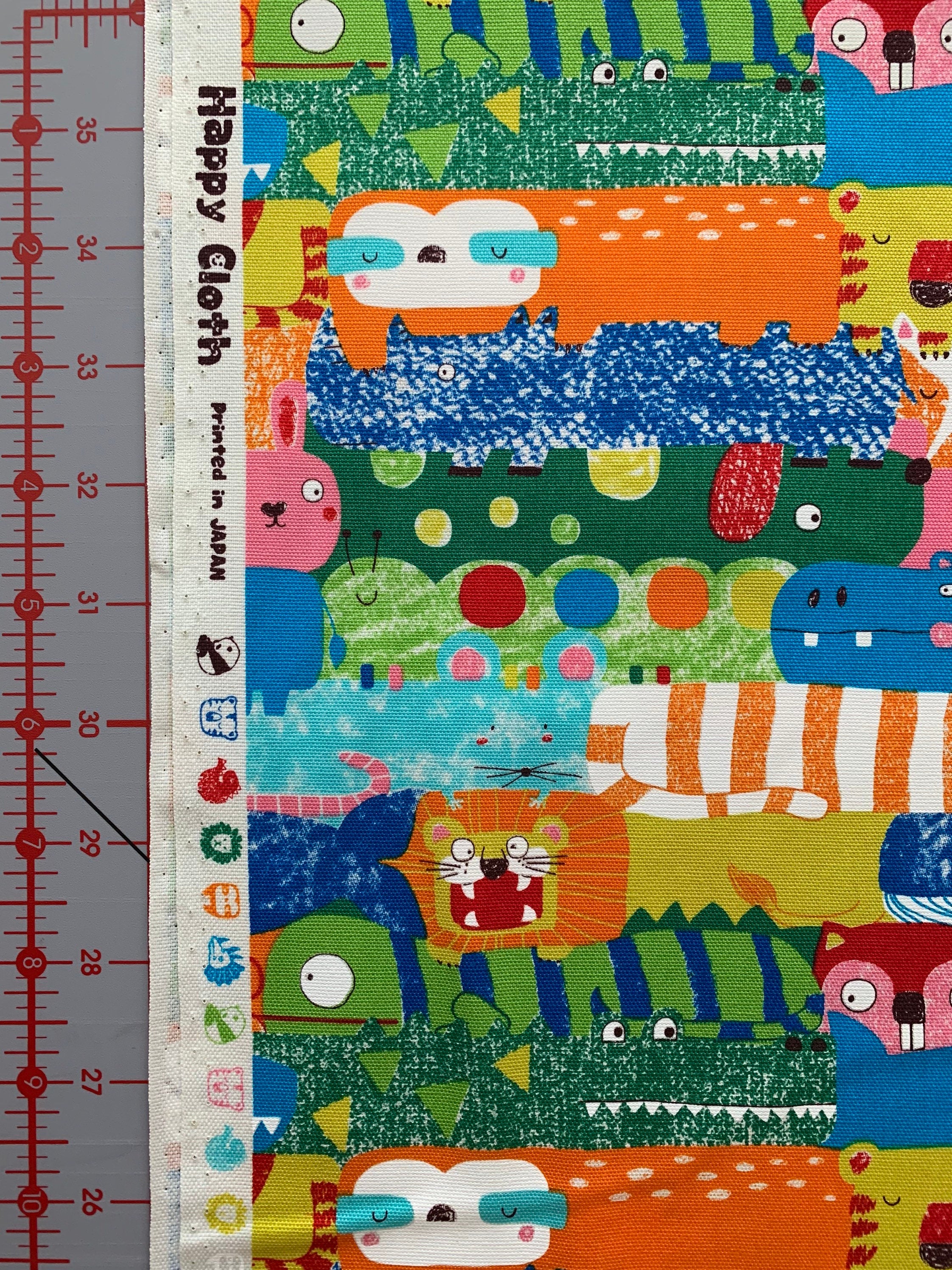 Senyo - SALE Happy Cloth Wild Animals Cotton Oxford - Warm Tones Rainbow
