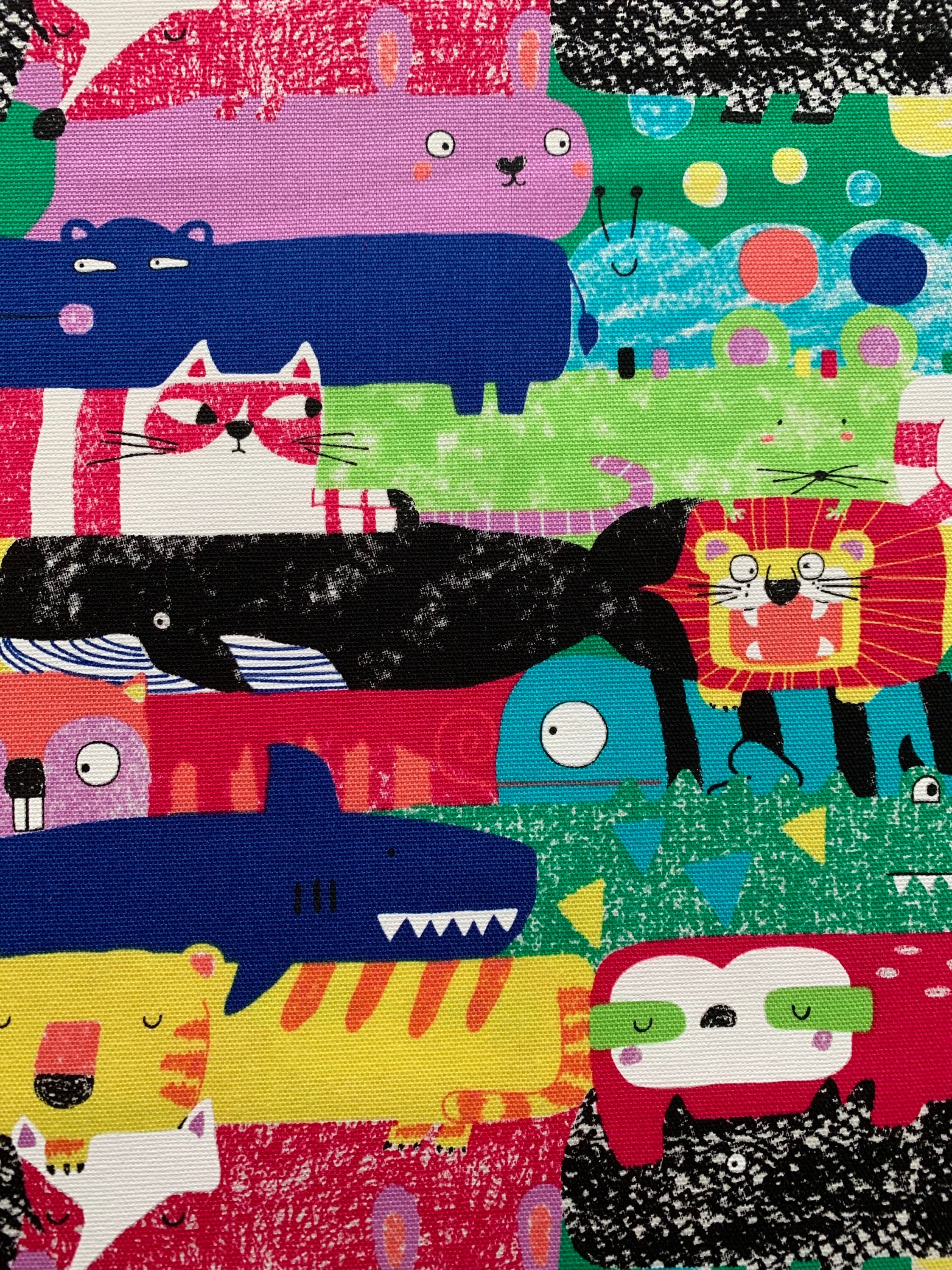 Senyo - SALE Happy Cloth Wild Animals Cotton Oxford - Berry Tones Rainbow