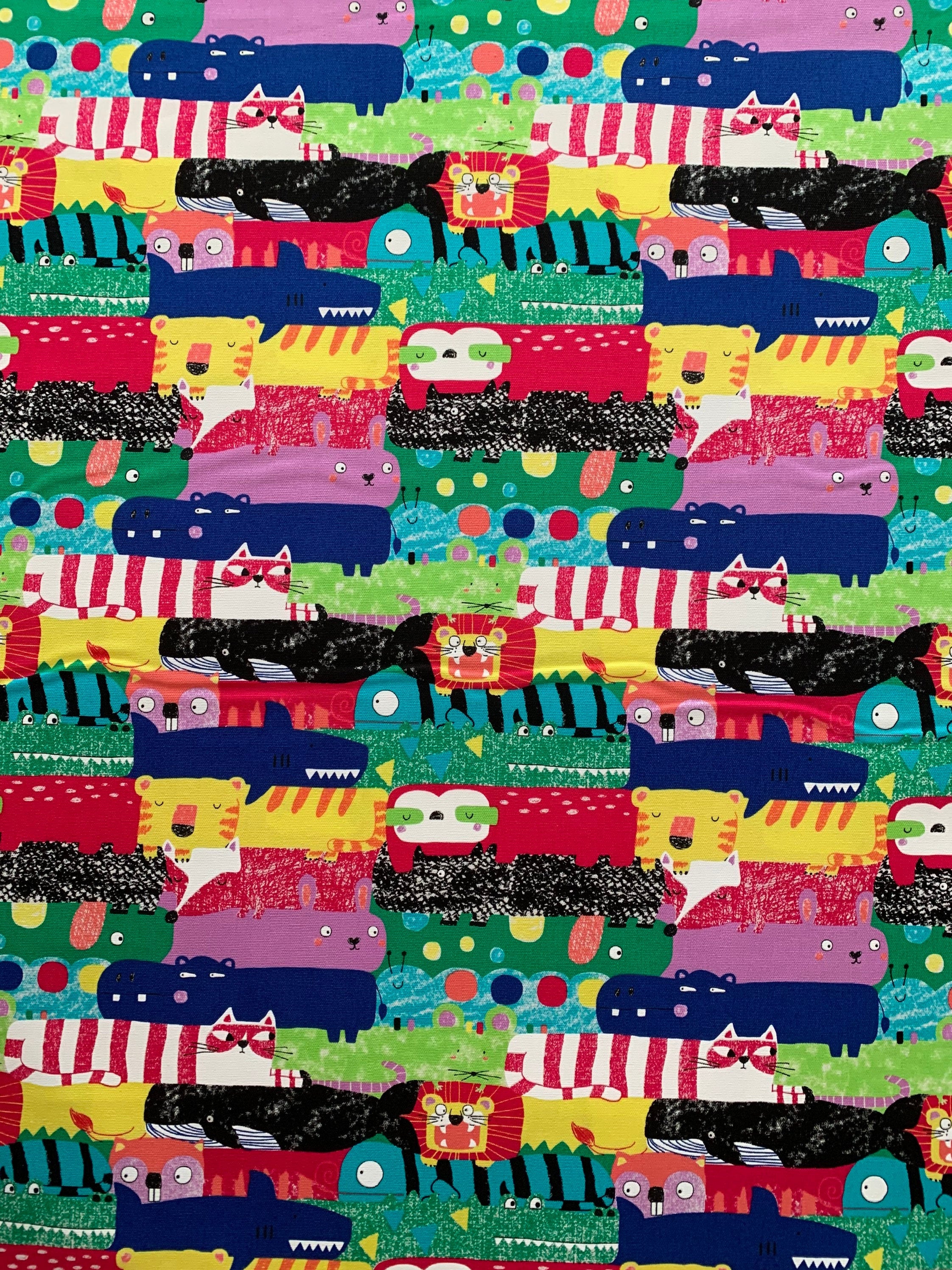 Senyo - SALE Happy Cloth Wild Animals Cotton Oxford - Berry Tones Rainbow