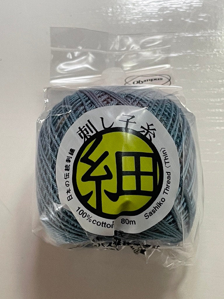 Olympus - Thin Cotton Sashiko Thread 80m Ball - Dusty Blue