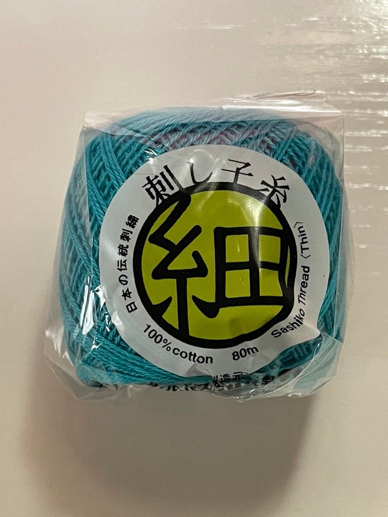 Olympus - Thin Cotton Sashiko Thread 80m Ball - Aqua Blue