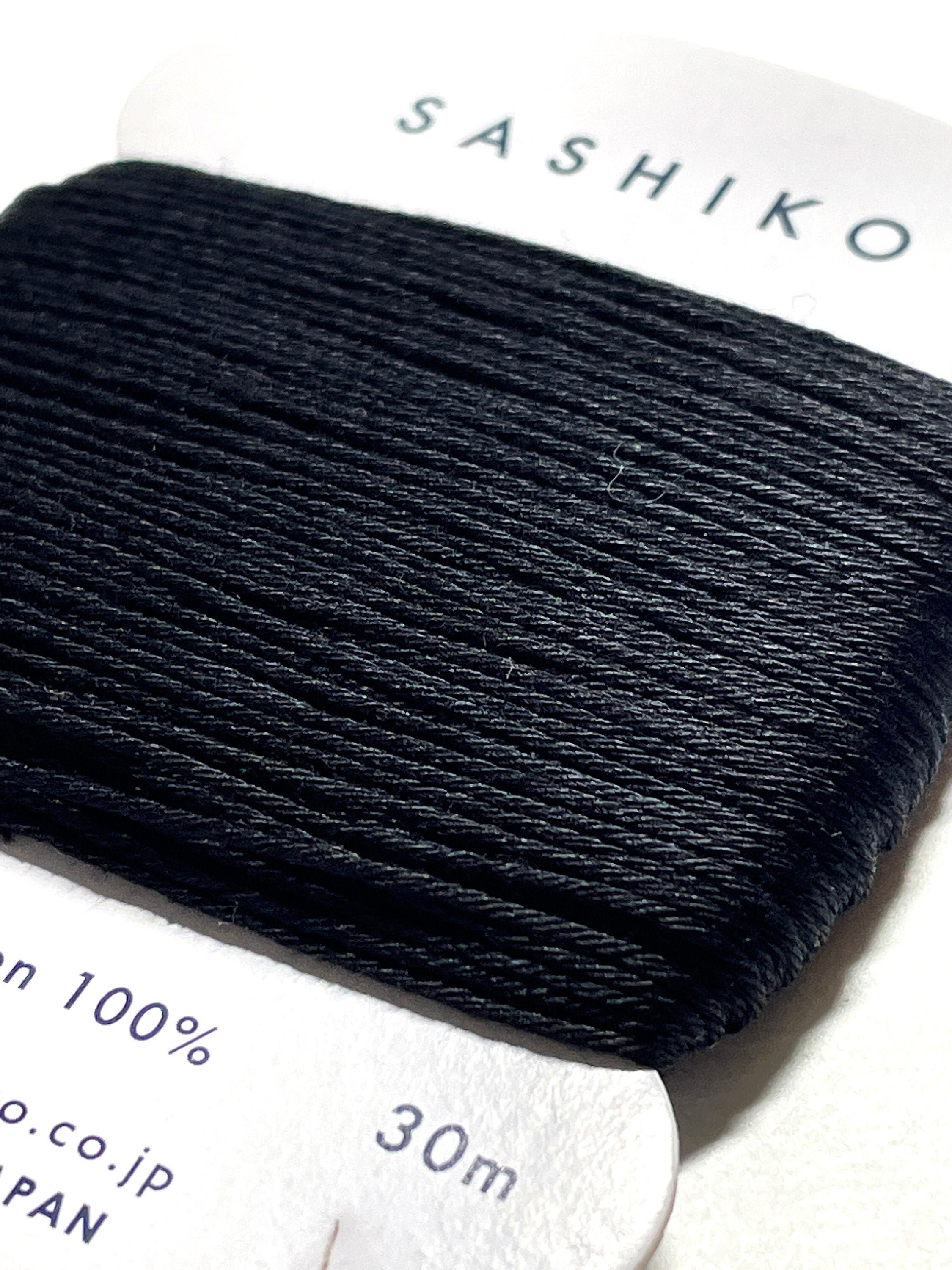Daruma #219 BLACK Japanese Cotton SASHIKO thread 30 meter skein 20/6
