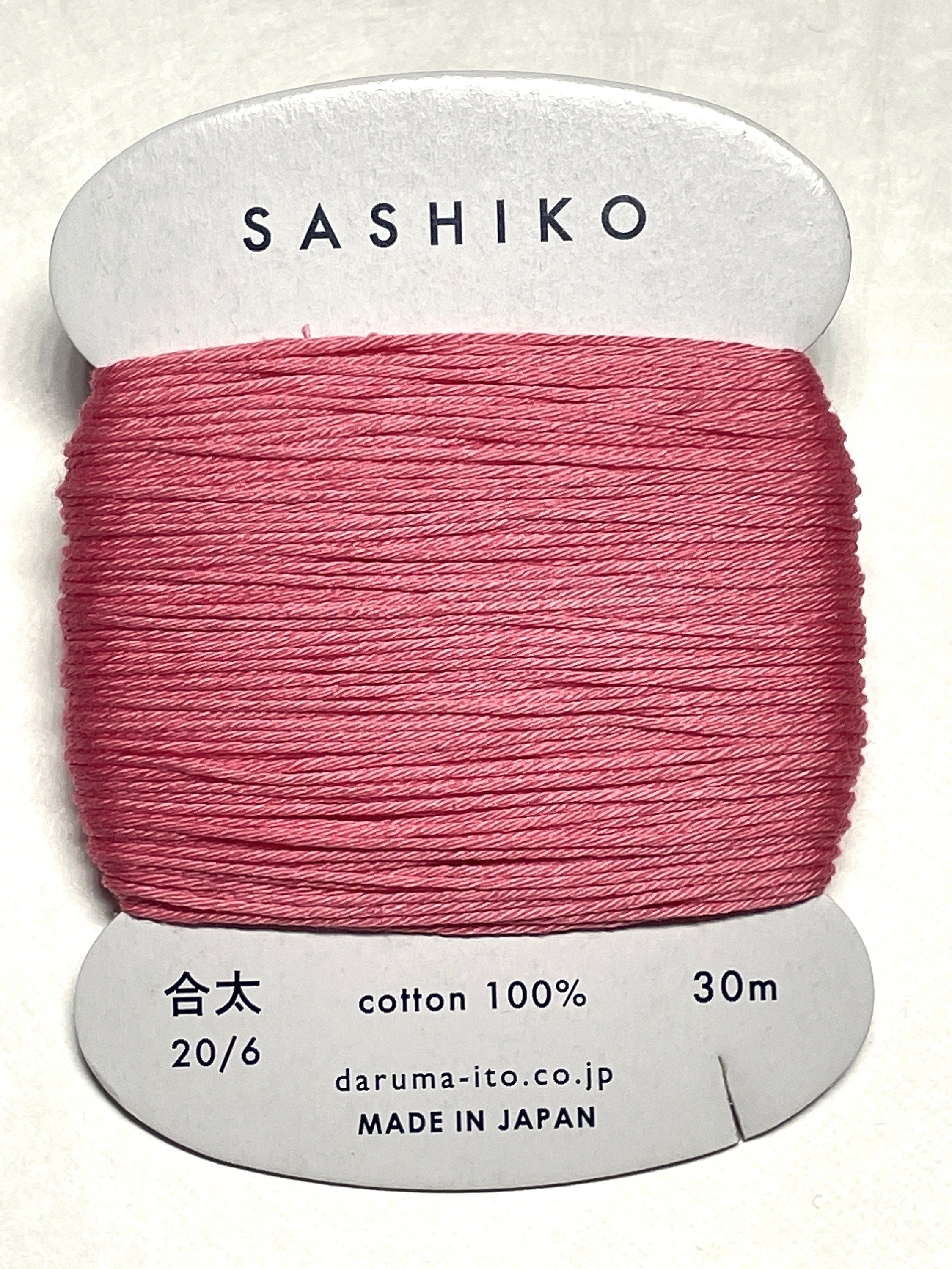 Daruma #222 APRICOT Japanese Cotton SASHIKO thread 30 meter card 20/6 梅 pink