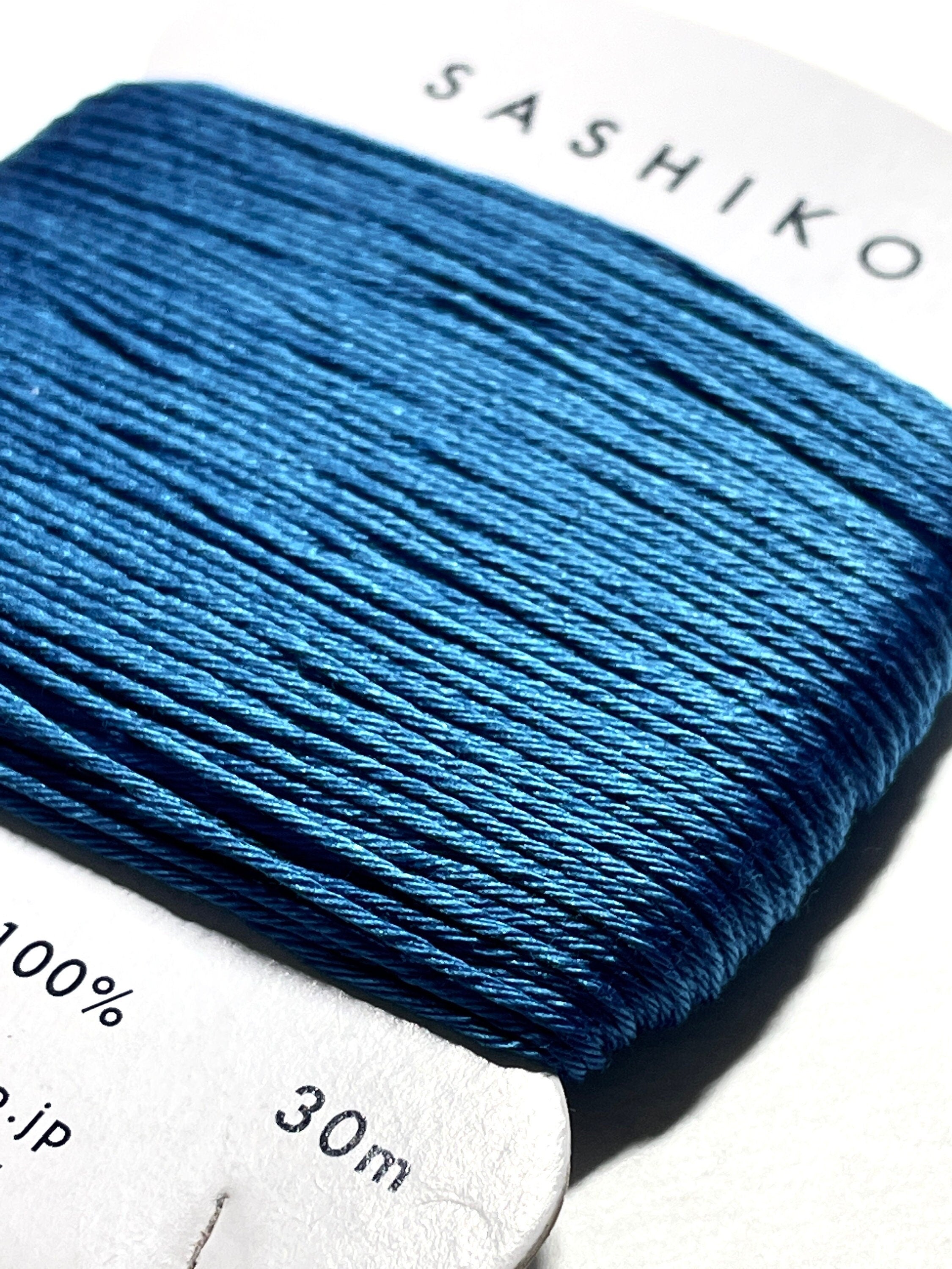 Daruma #224 BLUE Japanese Cotton SASHIKO thread 30 meter card 20/6 青