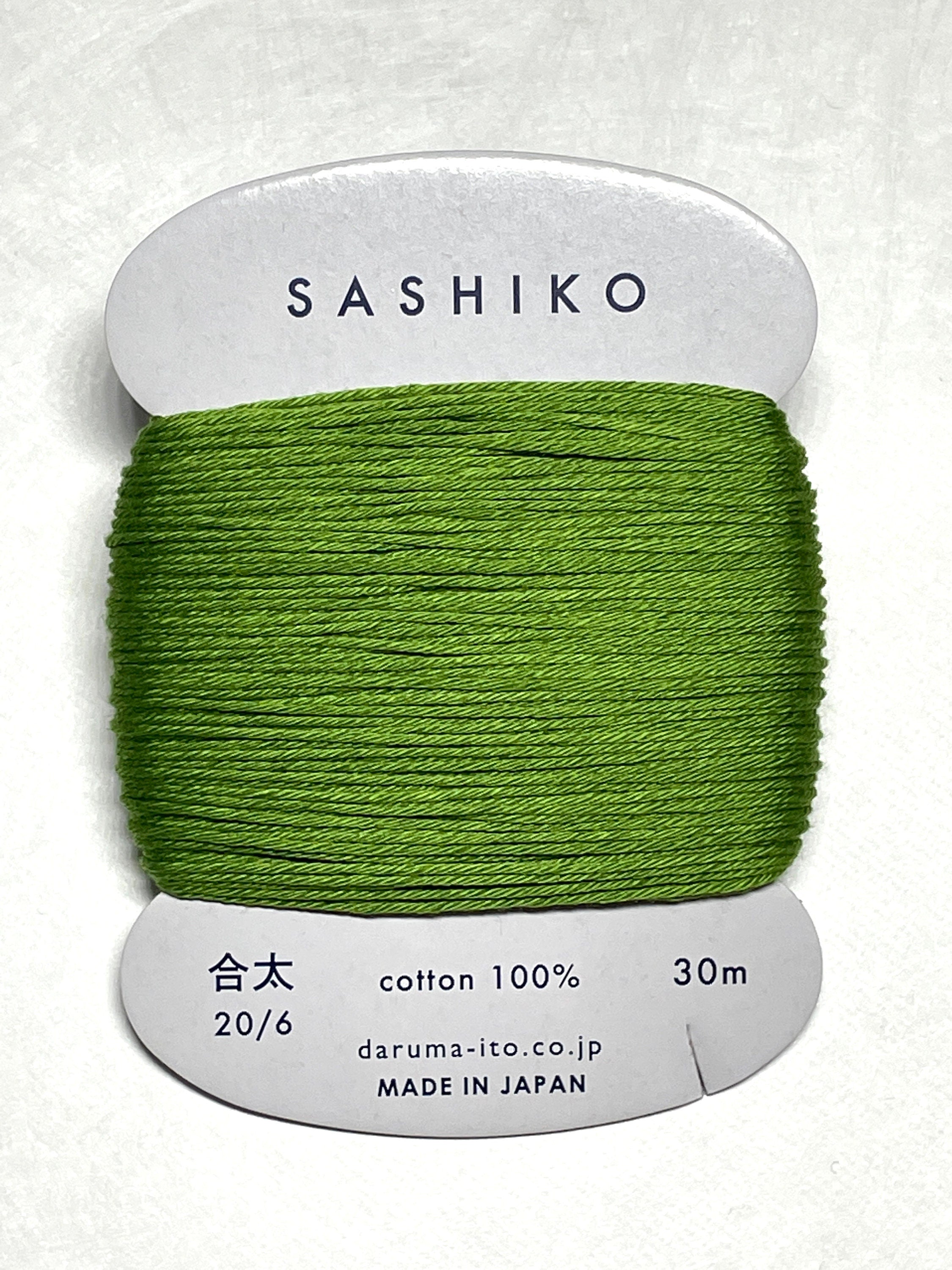 Daruma #227 SPRING GREEN Japanese Cotton SASHIKO thread 30 meter card 20/6 萌黄