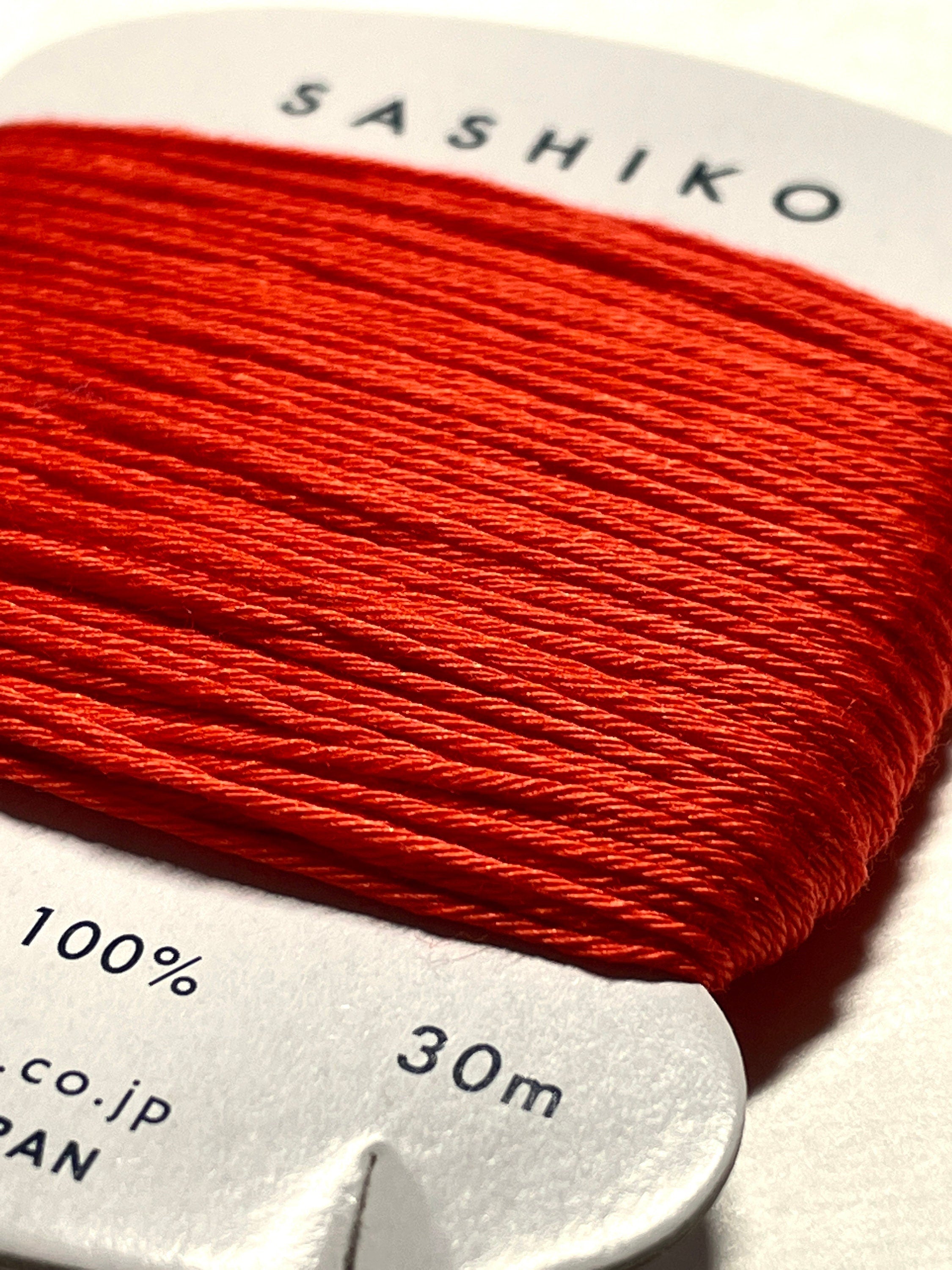 Daruma #212 VERMILION Japanese Cotton SASHIKO thread 30 meter skein 20/6