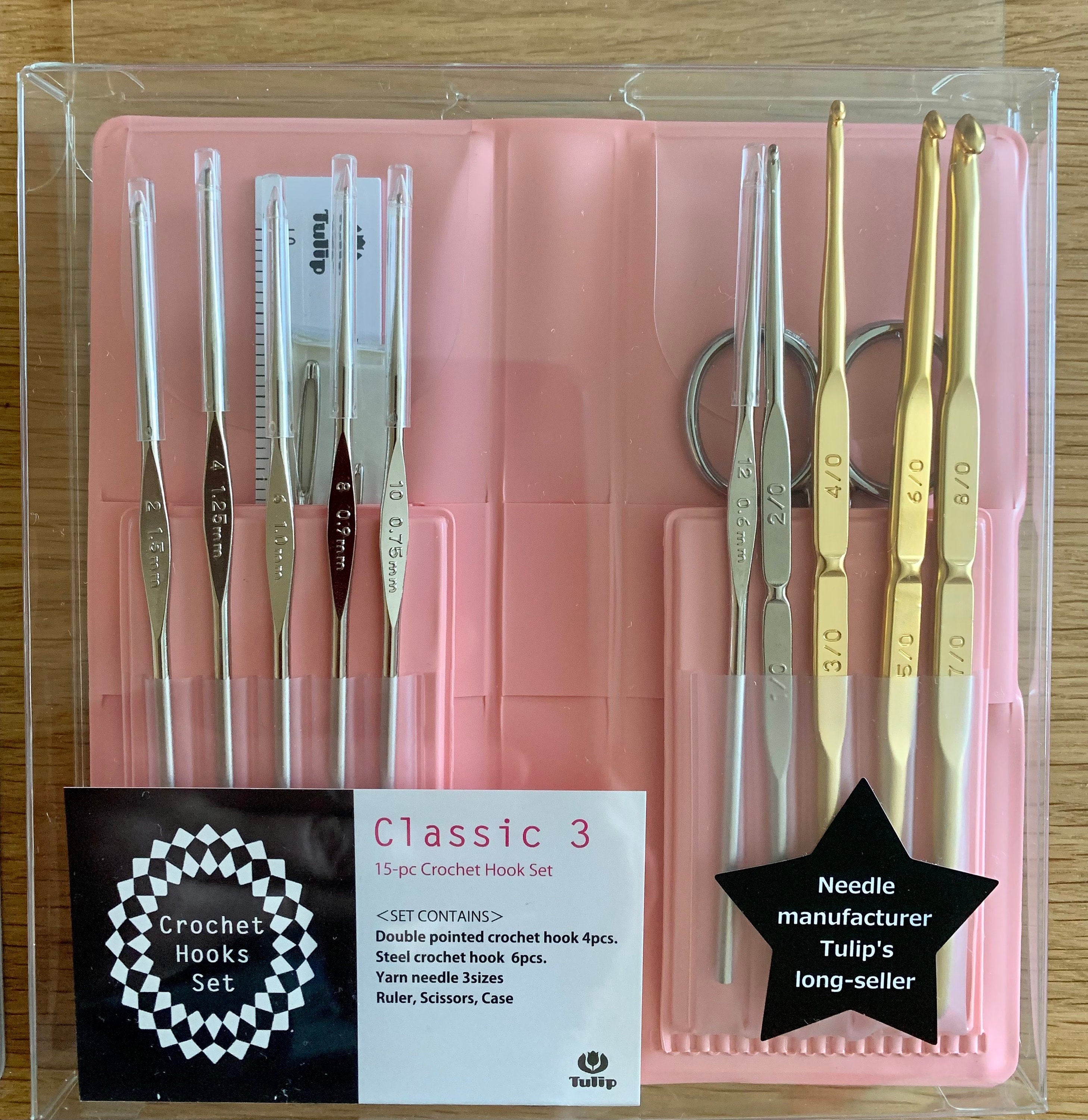 Tulip - Classic 15-pc Crochet Hooks Set - Pink