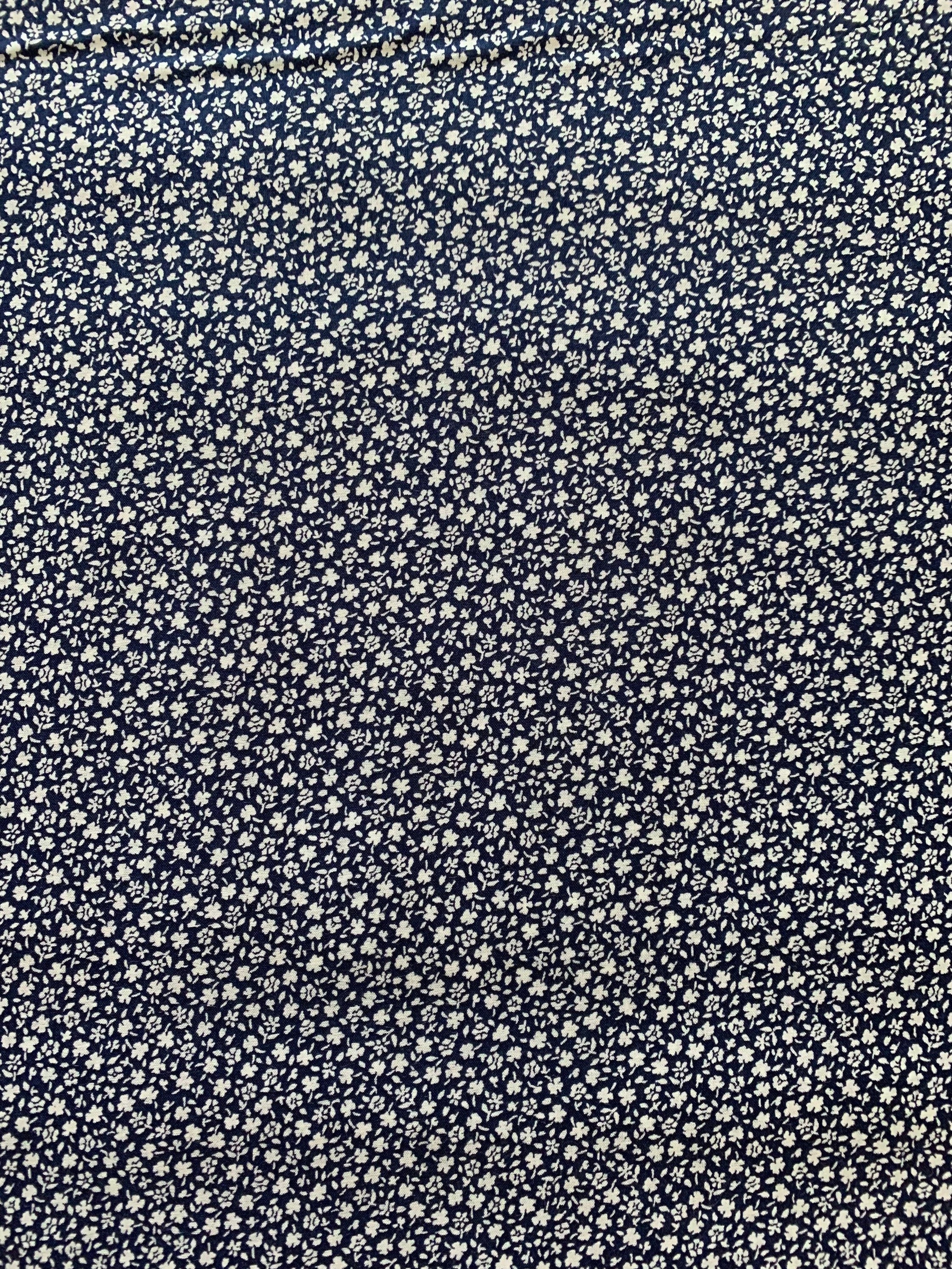Sevenberry - SALE Tiny Floral Cotton Poplin Fabric - Blue