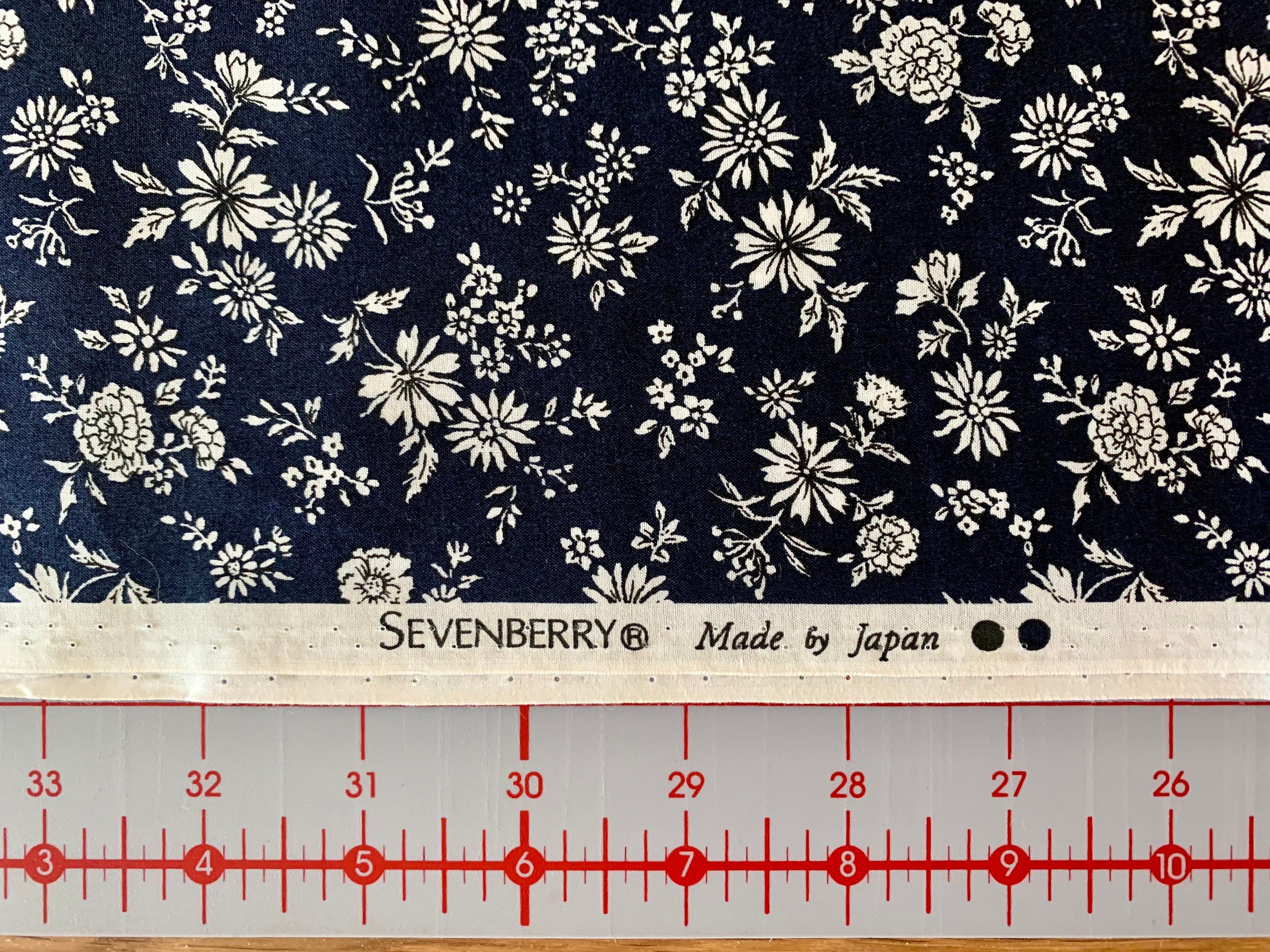 Sevenberry - SALE Petite Floral Cotton Poplin Fabric - Blue