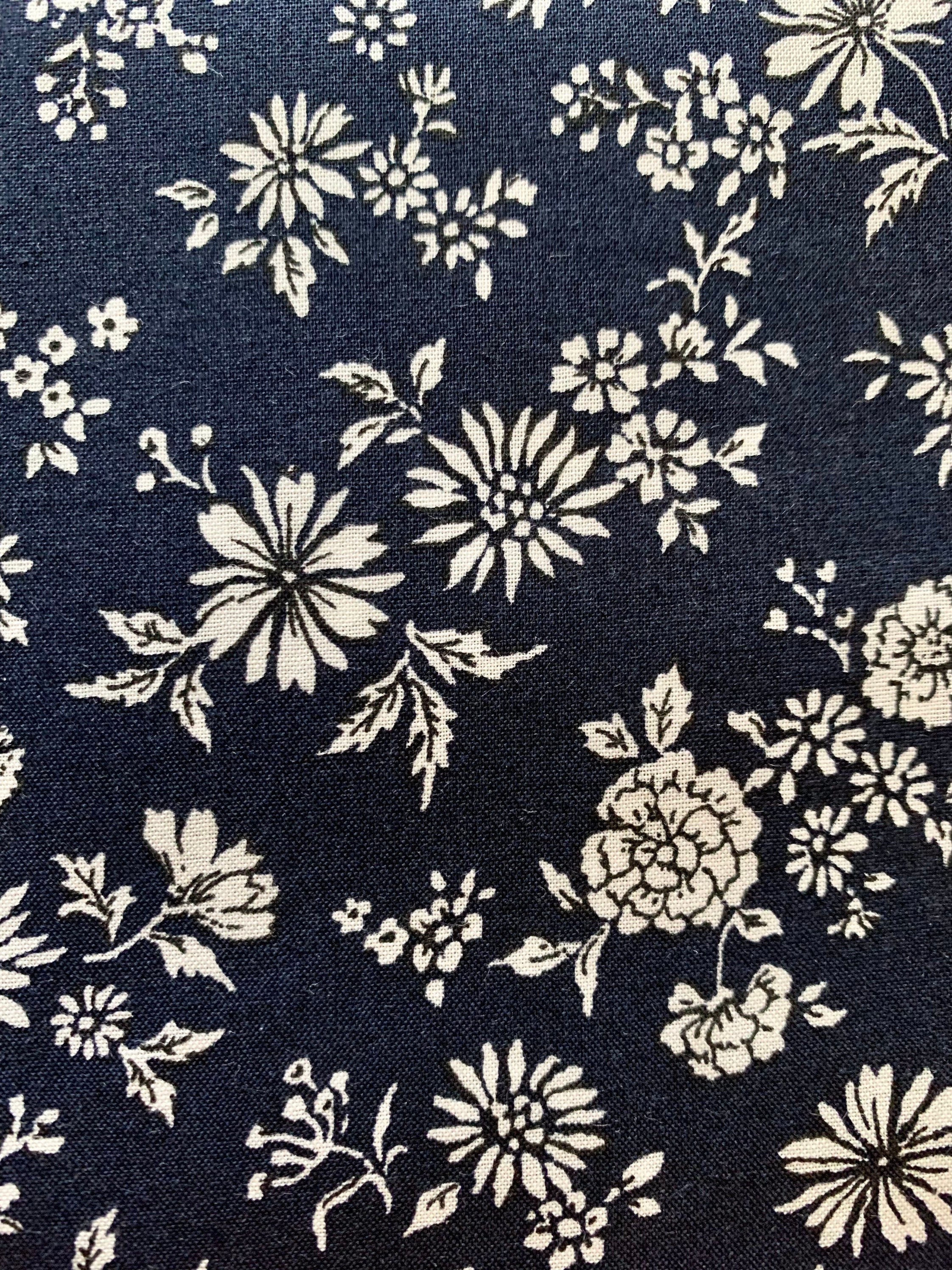 Sevenberry - SALE Petite Floral Cotton Poplin Fabric - Blue