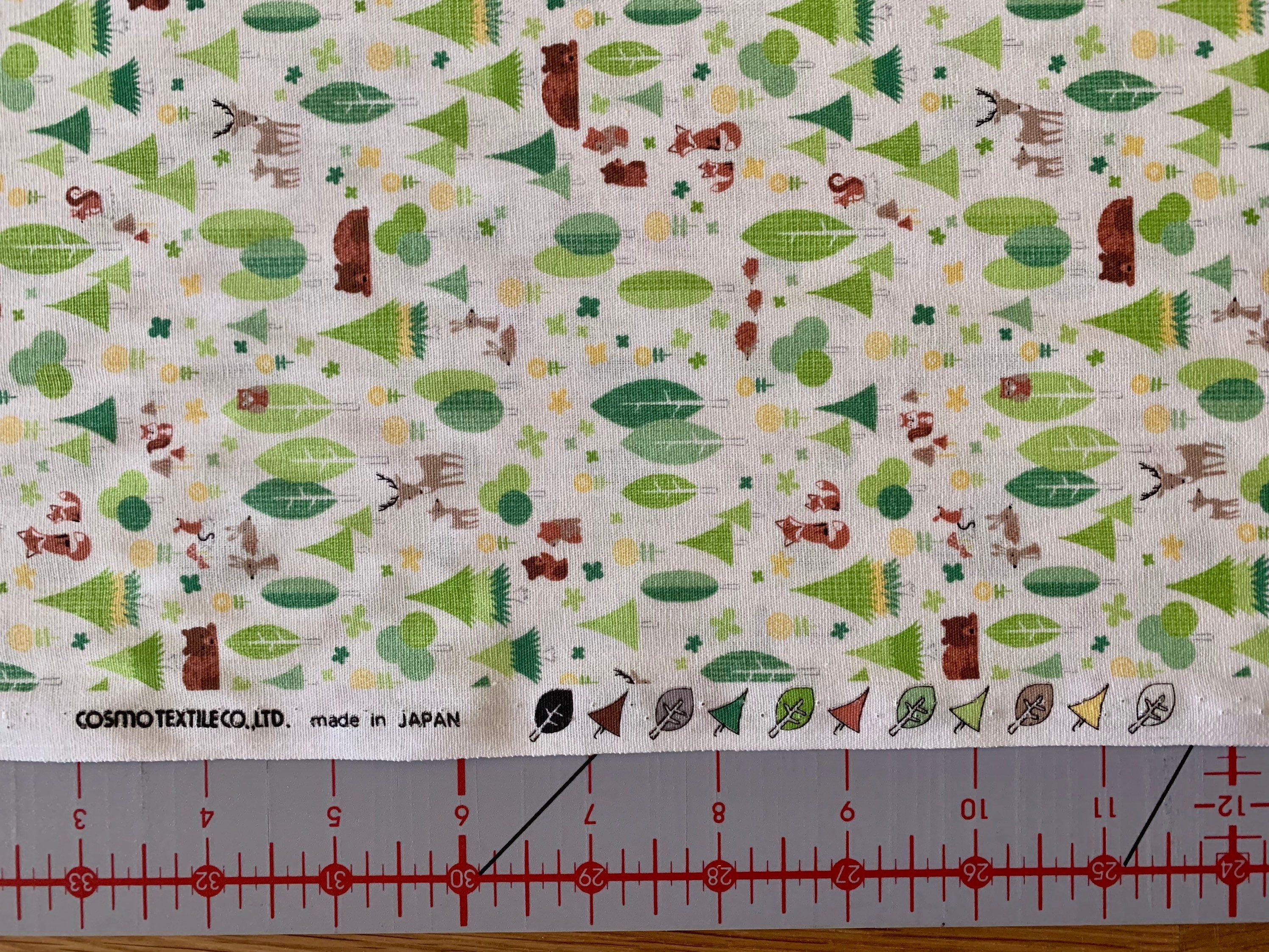 Cosmo - SALE Tiny Forest Cotton - White Green Yellow