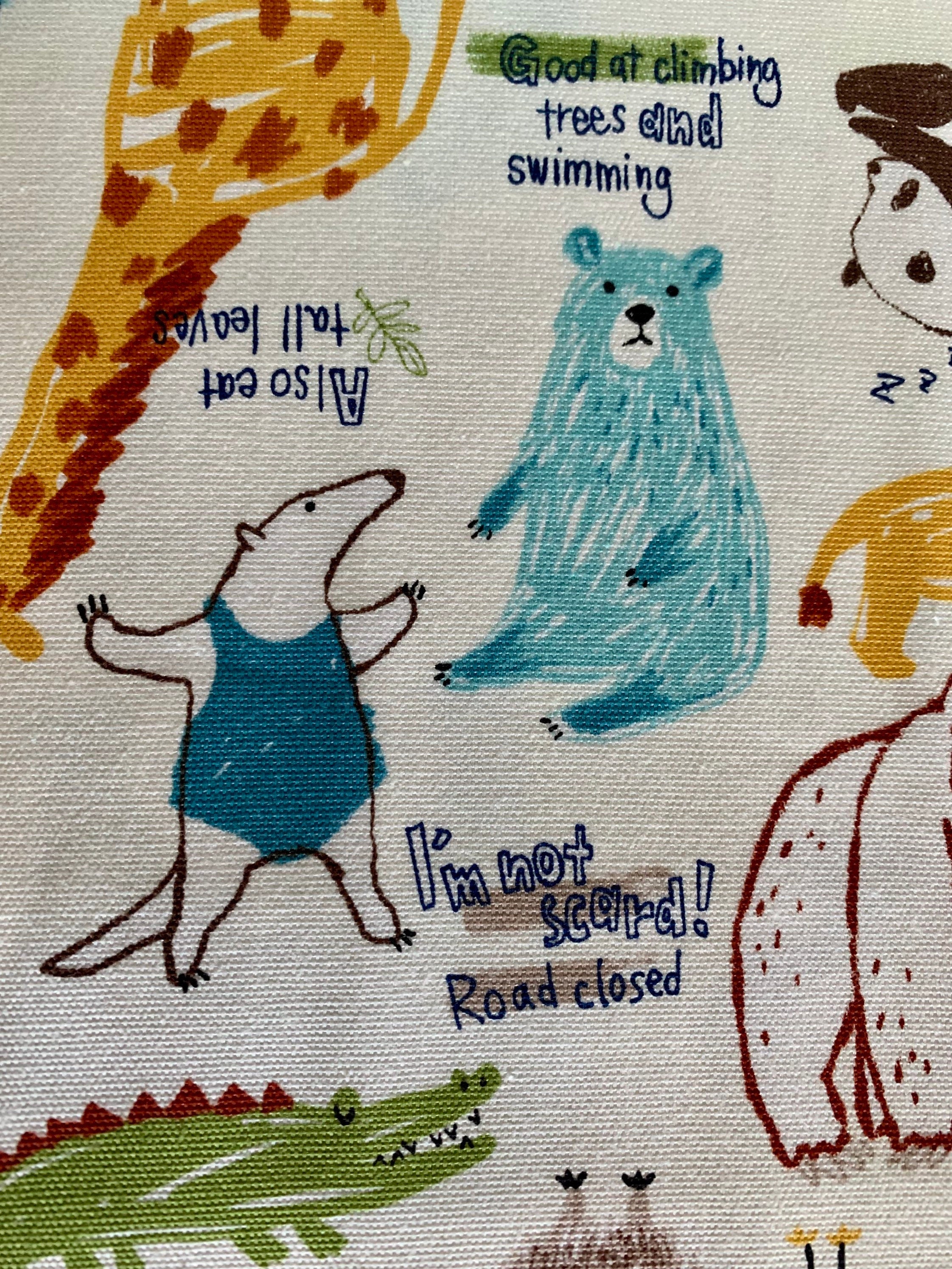 SALE Happy Cloth Zoo Animals Senyo Japanese cotton fabric SK-6300-1A white - half yard