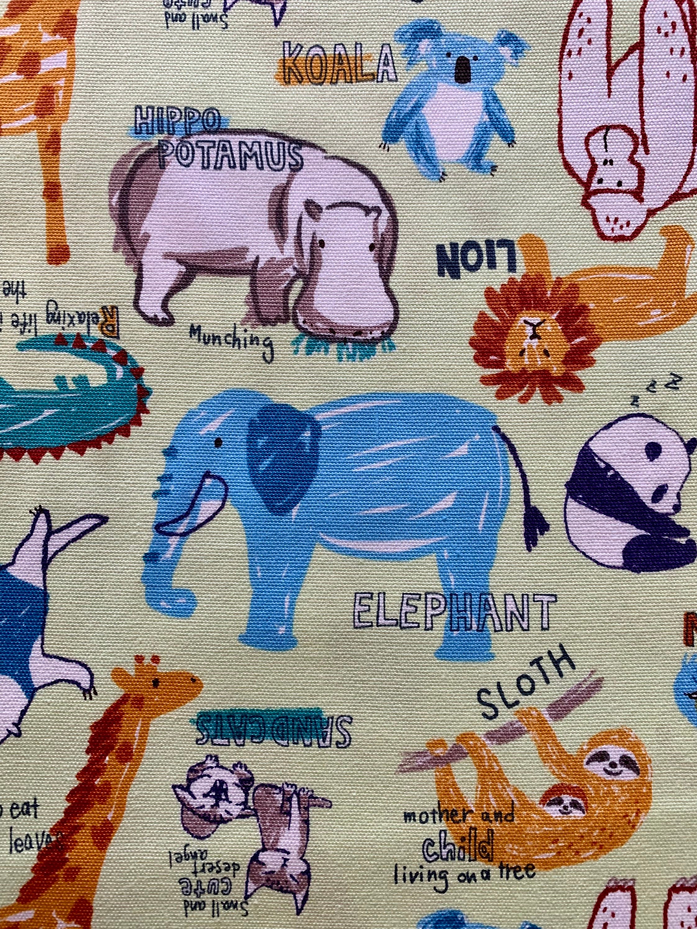 Senyo - SALE Happy Cloth Zoo Animals Cotton Oxford - Green