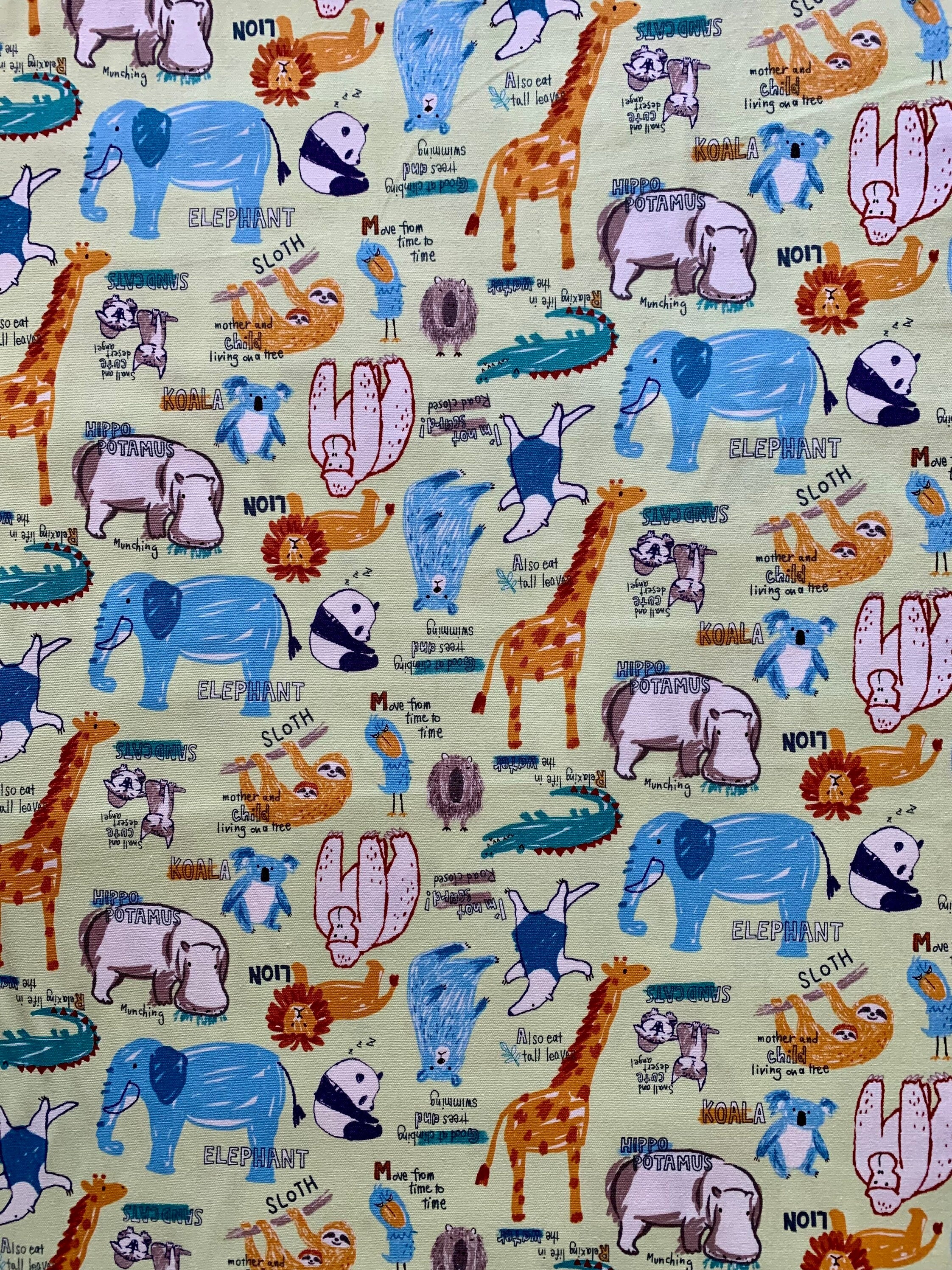 Senyo - SALE Happy Cloth Zoo Animals Cotton Oxford - Green