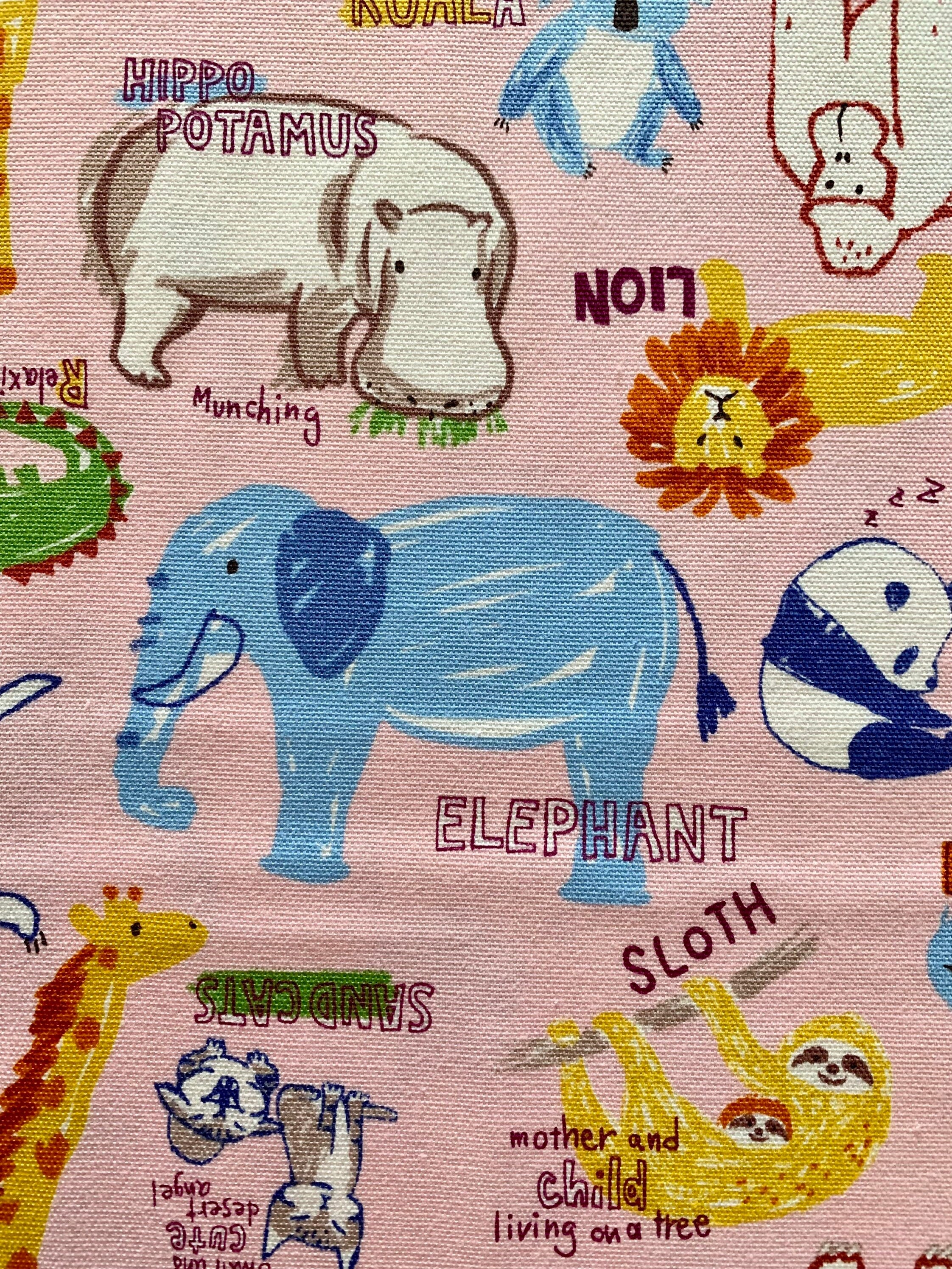 Senyo - SALE Happy Cloth Zoo Animals Cotton Oxford - Pink