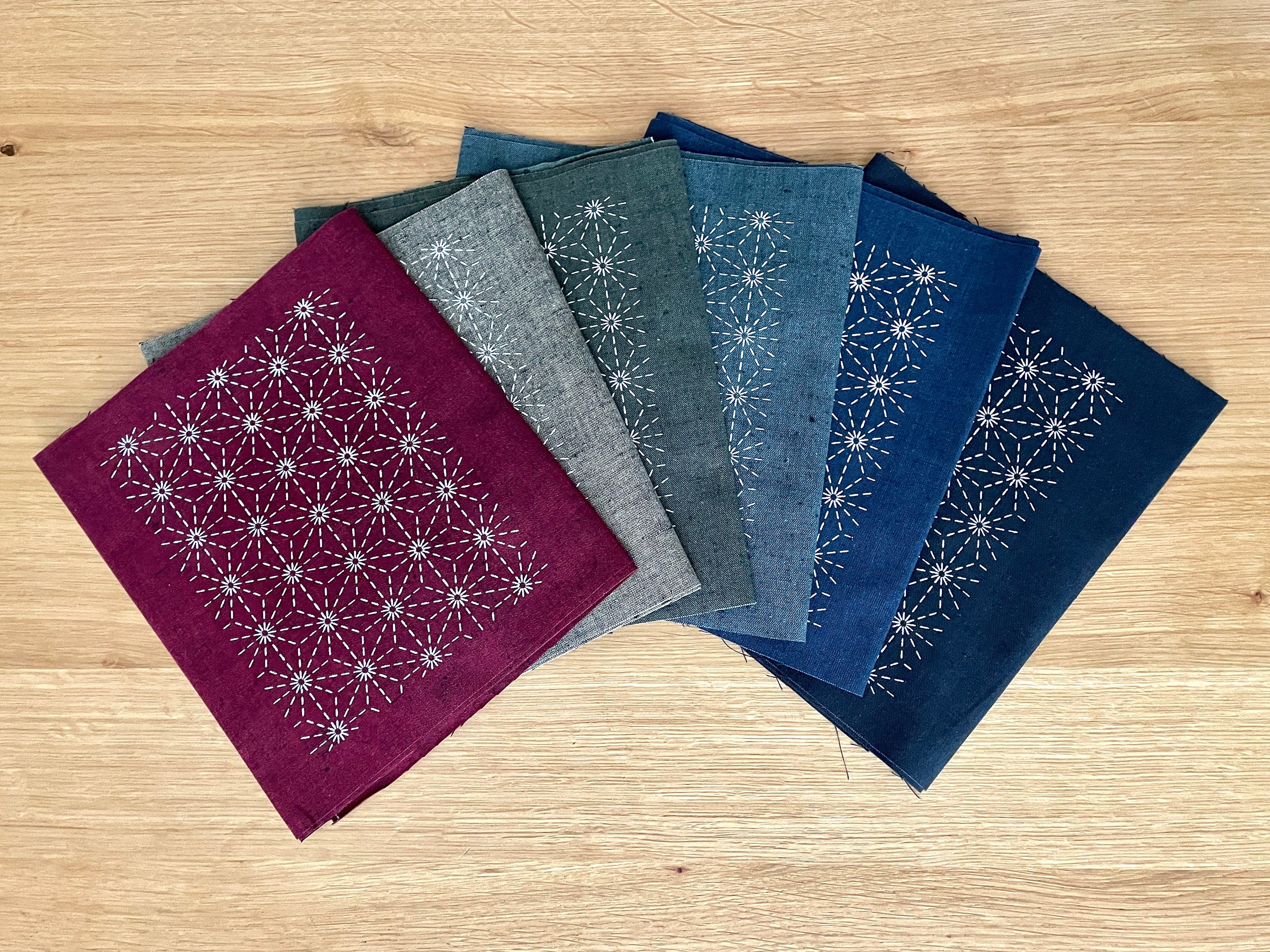 Olympus - Fabric Patch Mending Collection Sashiko Cloth - Aqua Blue