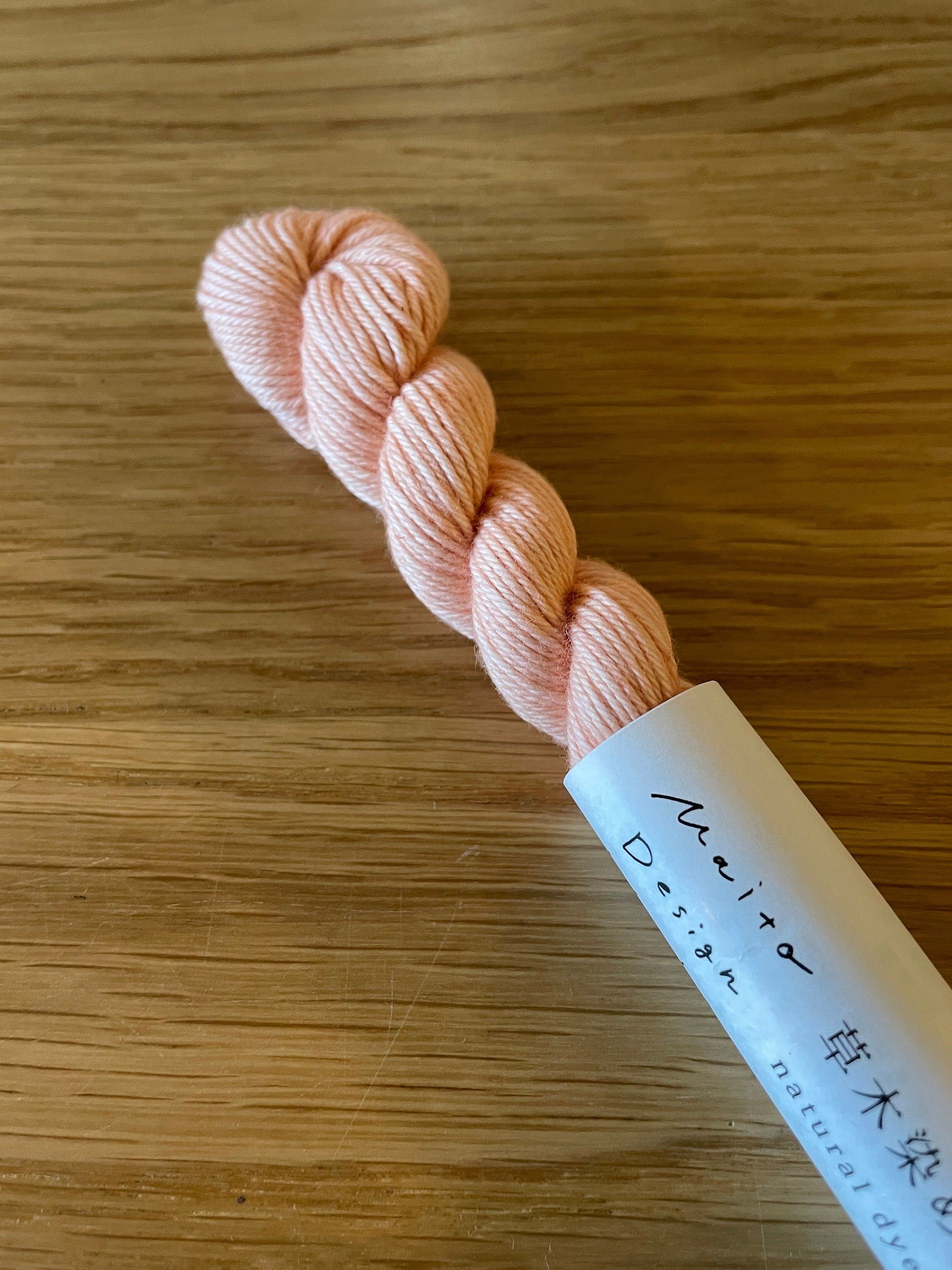 Maito - Natural Dyed Cotton Sashiko and Kogin Thread 38m Skein - Solid Peach Pink