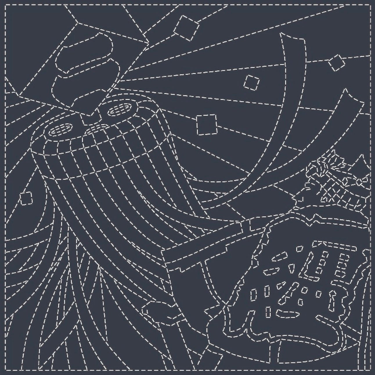 QH Textiles - Niban-Gumi Cotton Sashiko Fukin Sampler Cloth - Navy