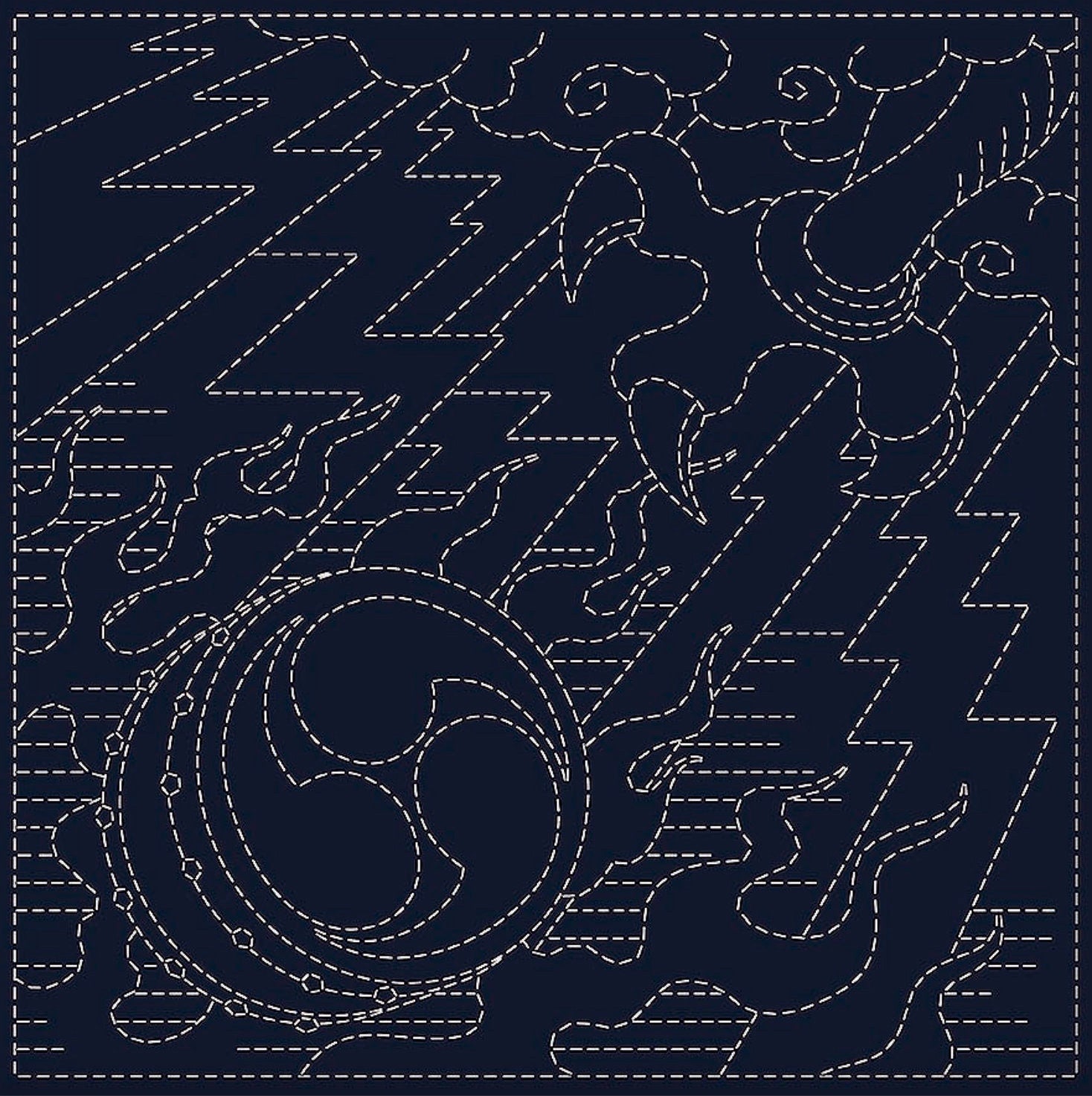 QH Textiles - Oni-Fuda Cotton Sashiko Fukin Sampler Cloth - Navy