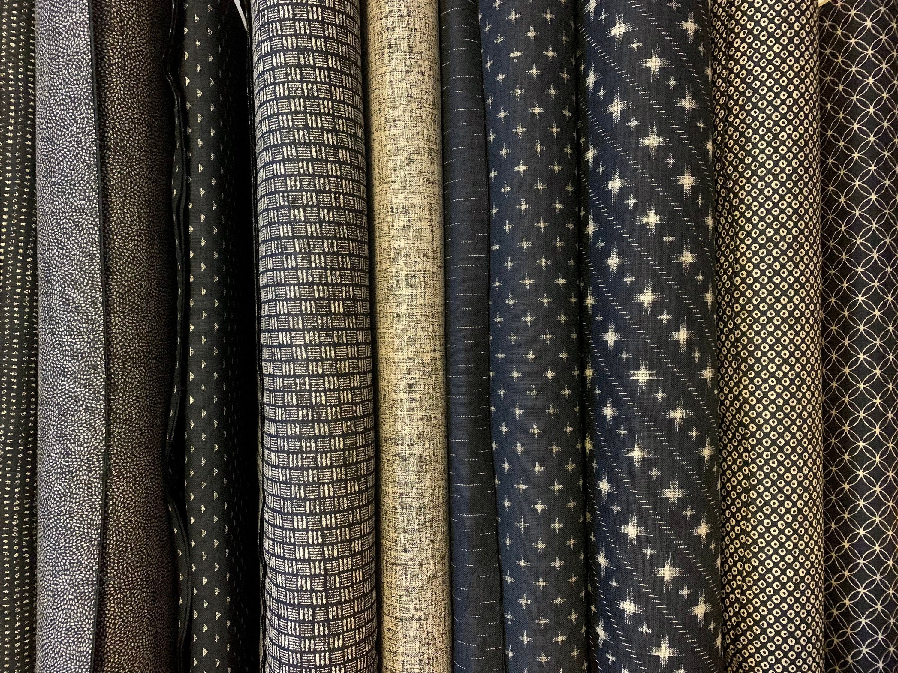 Sevenberry - SWATCHES 30-Piece Cotton Fabric - Navy Blue Beige