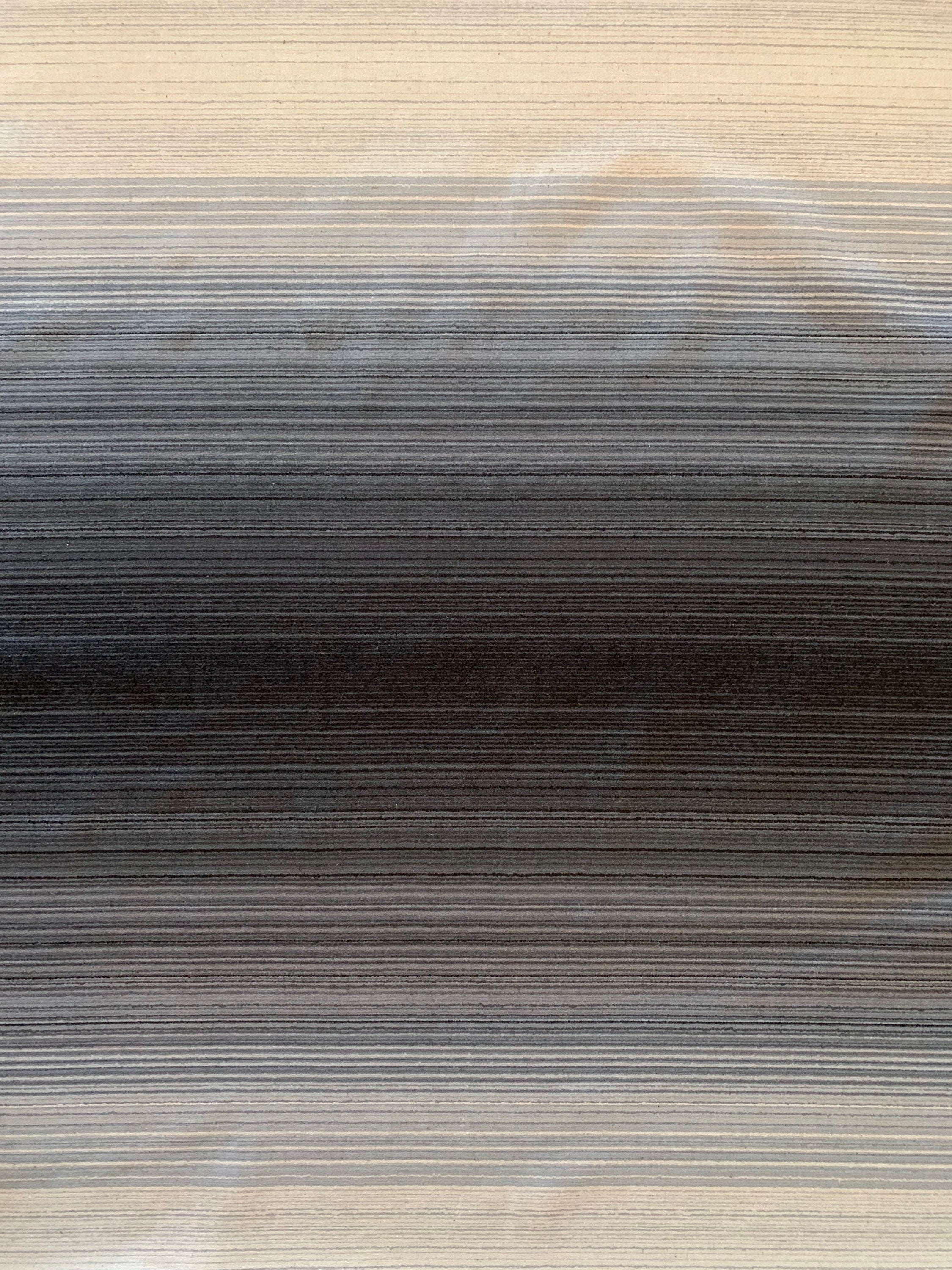 Kokka Ombre Stripe Japanese cotton linen fabric YFA-41020-1B gray beige