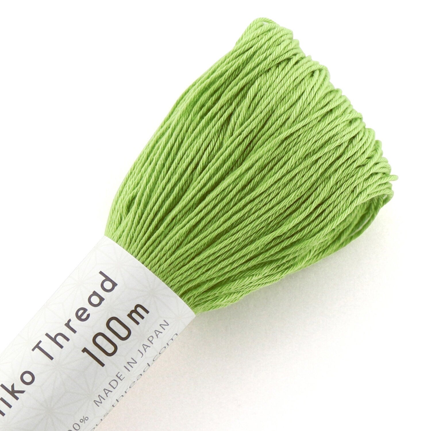Olympus - Cotton Sashiko Thread 100m Skein - Color #107 Lime Green