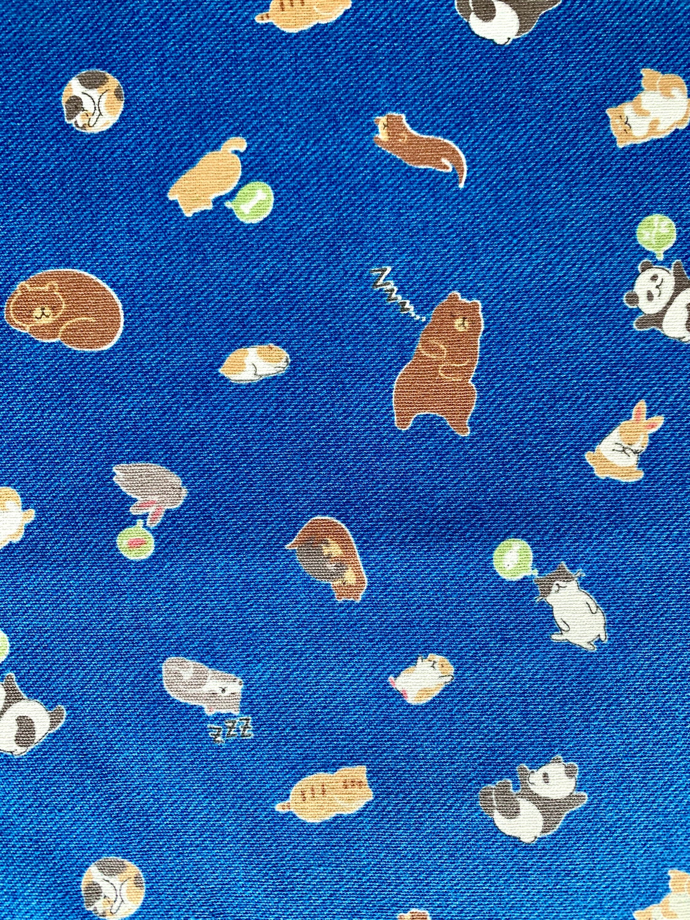 Cosmo - SALE Napping Animals Cotton - Denim Blue