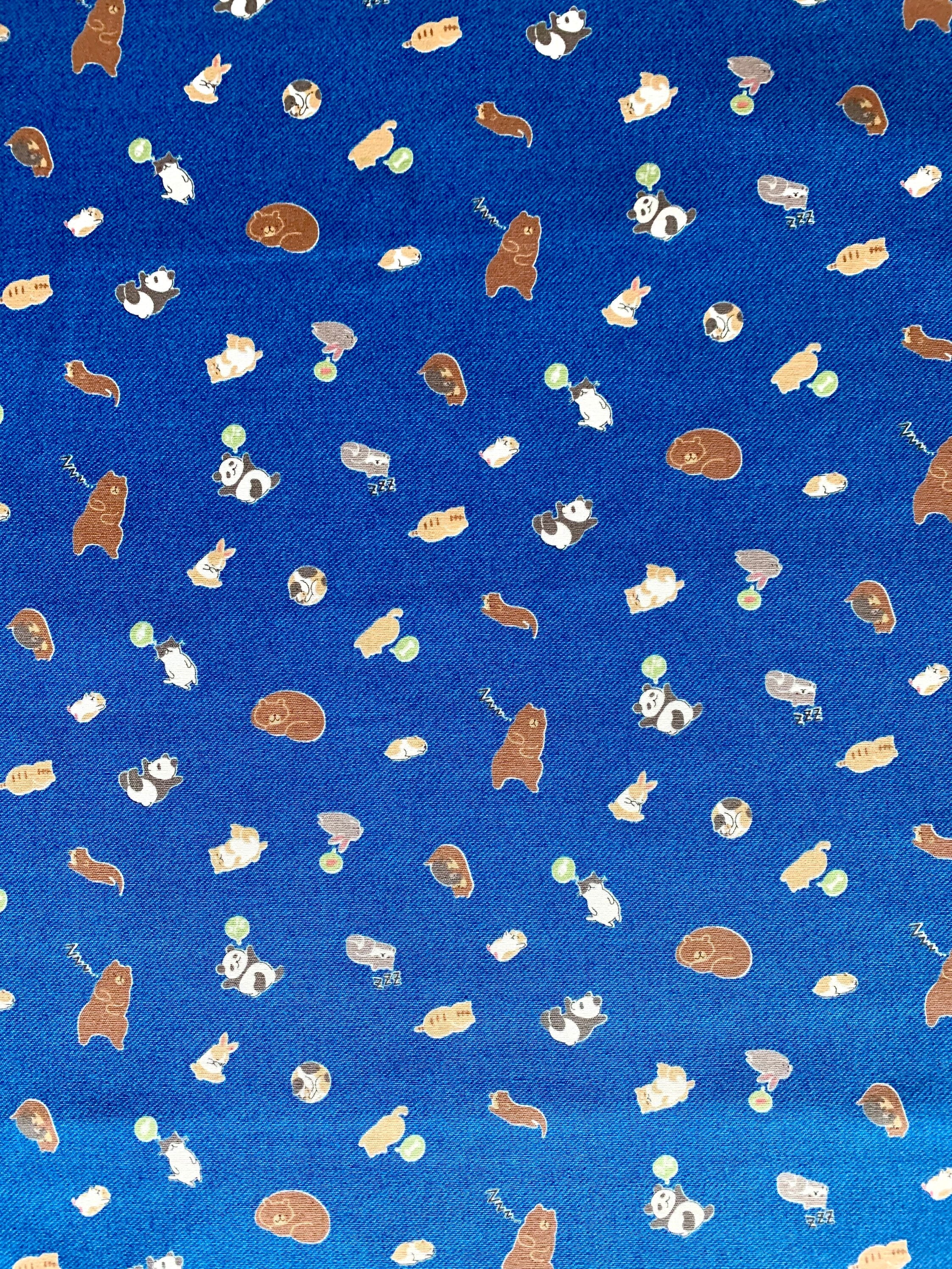 Cosmo - SALE Napping Animals Cotton - Denim Blue