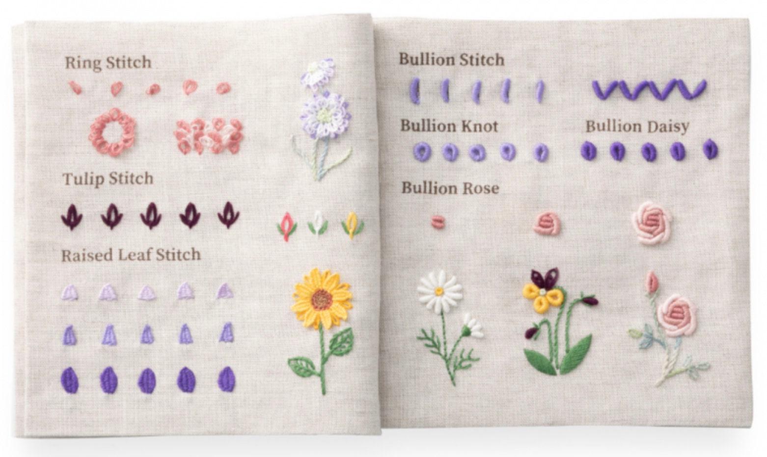 Tulip - Embroidery Sampler Book 3D Stitches Kit
