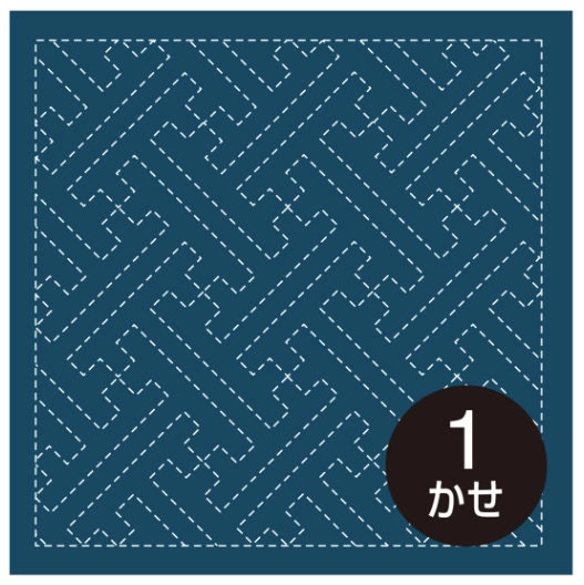 Olympus - Sayagata Cotton Sashiko Sampler Cloth - Navy