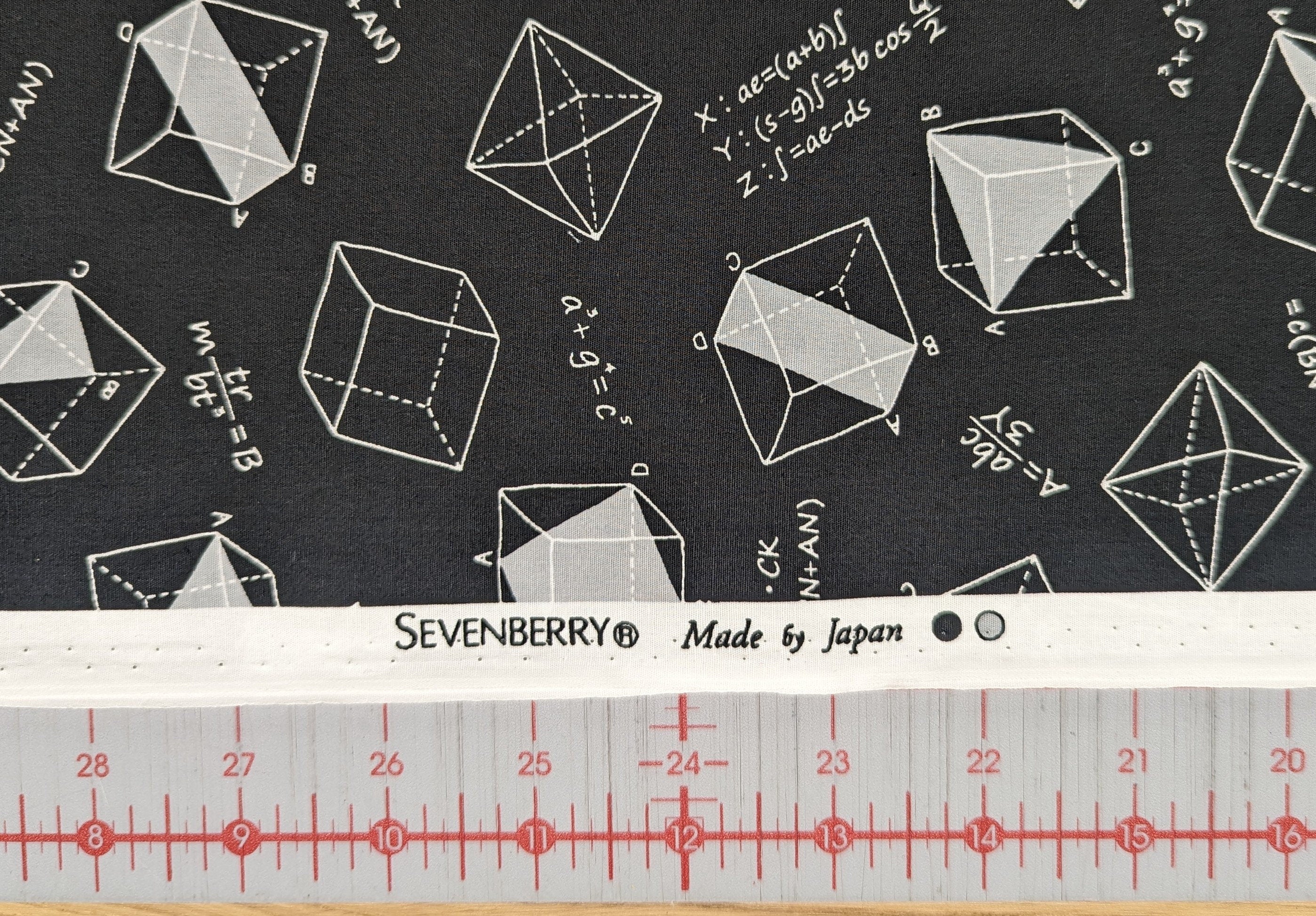 Sevenberry - SALE Geometry Cotton Fabric - Black Gray