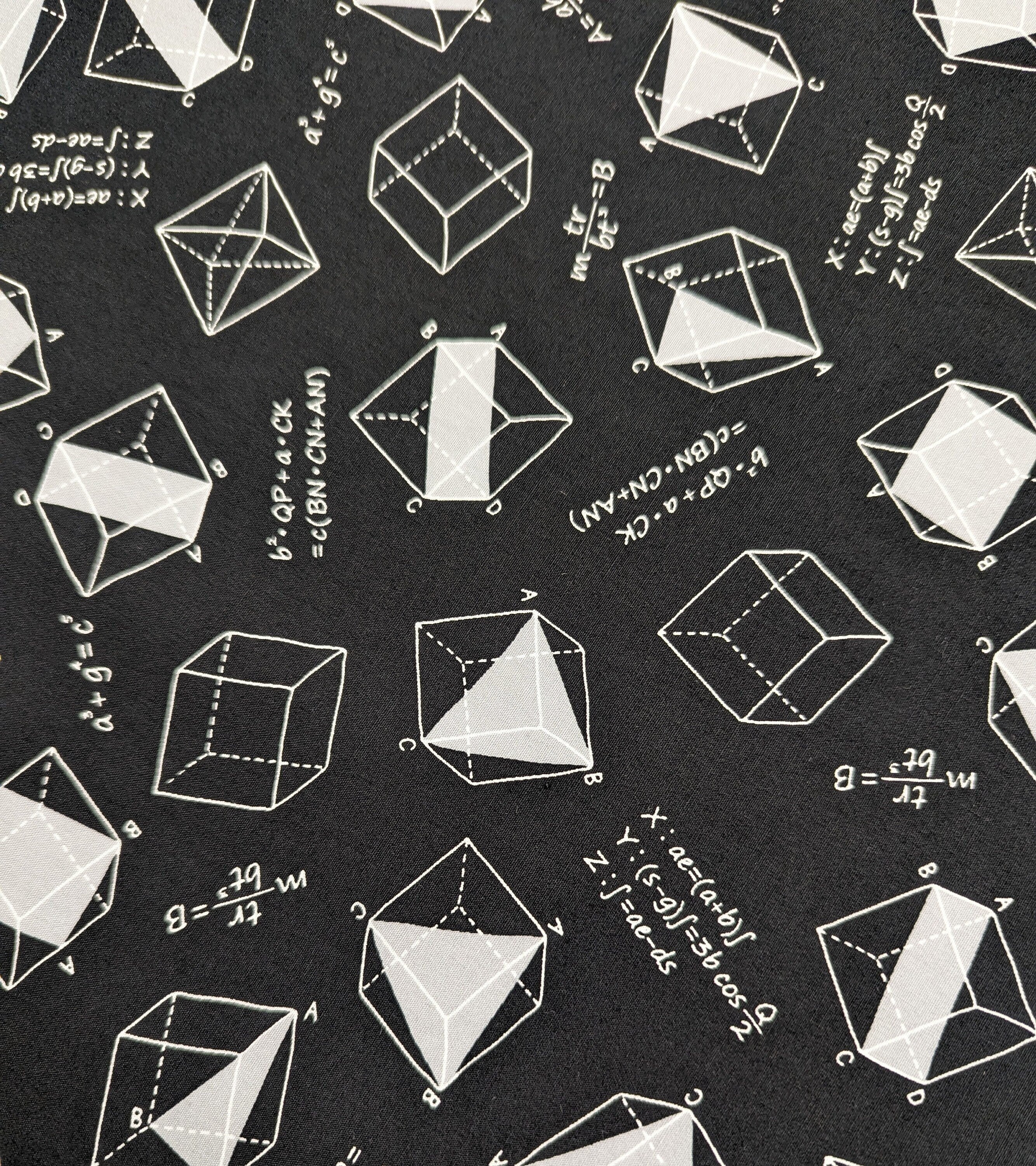 Sevenberry - SALE Geometry Cotton Fabric - Black Gray