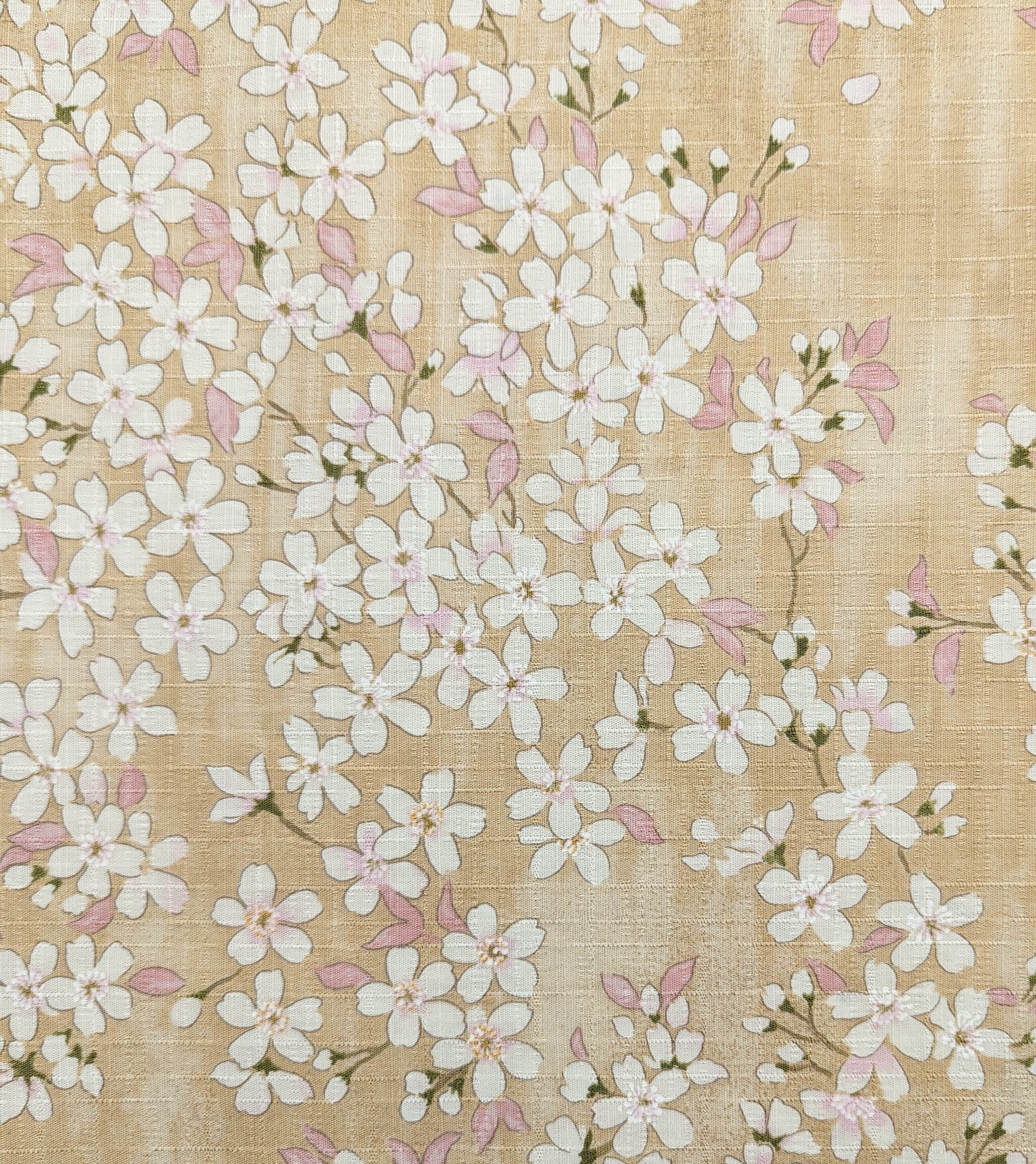 Sakura Blossoms Kobayashi Japanese dobby cotton fabric KTS-6850-A yellow