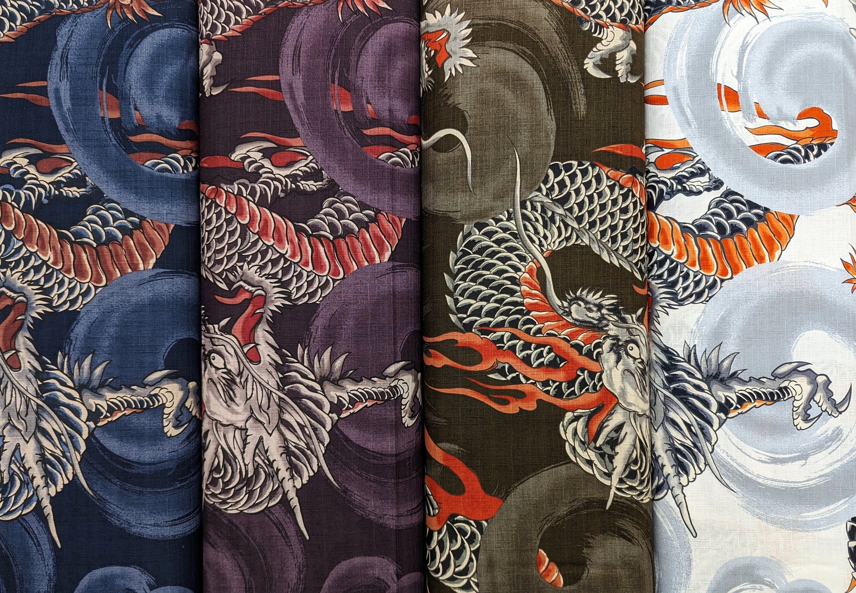 Hokkoh - REMNANT Half Yard Stormy Dragons Cotton Dobby - Brown