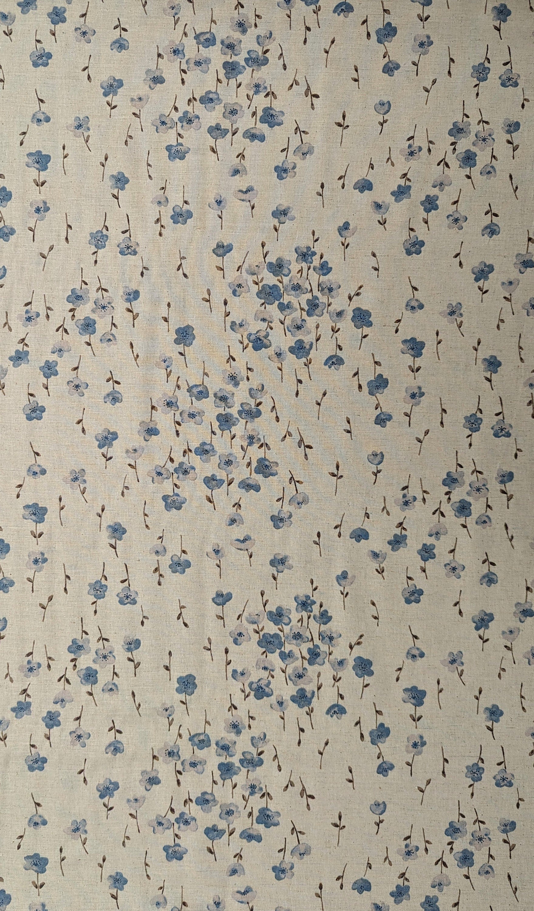 Meadow Flowers Koizumi Japanese cotton linen blend fabric 142-1293-B3 gray