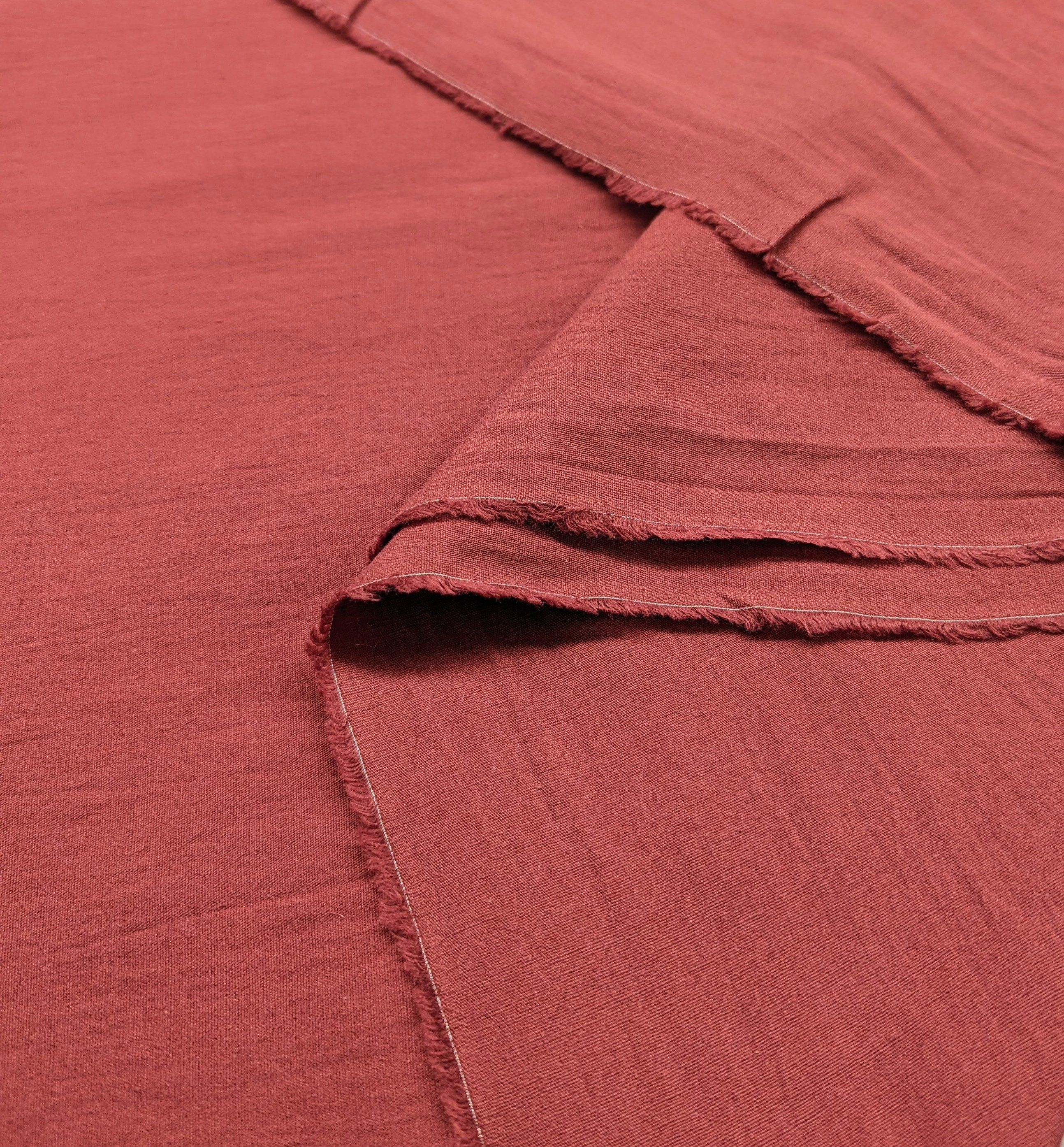 Cosmo Japanese cotton linen fabric AD5192-248 burnt red
