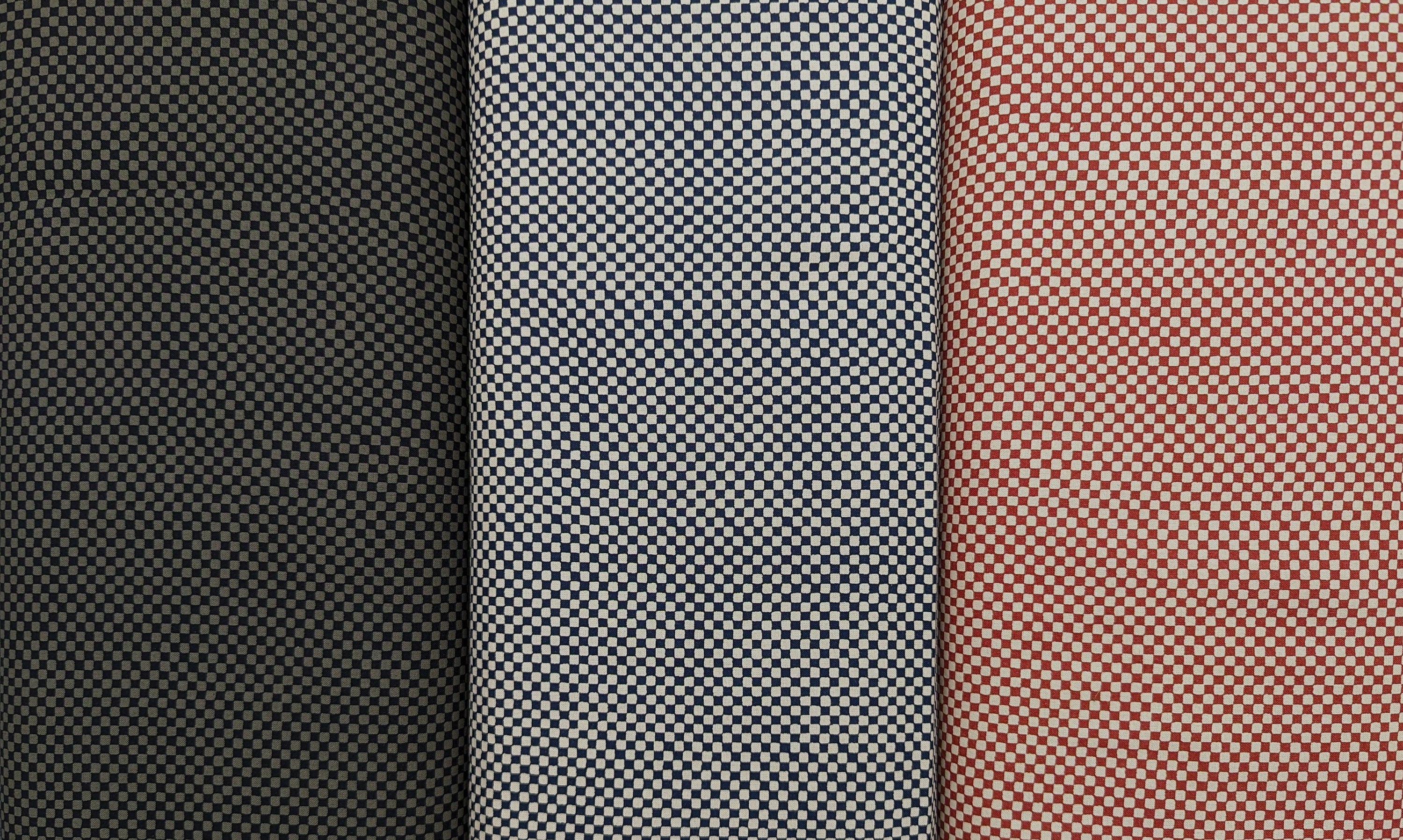 Ichimatsu Checkerboard Sevenberry Japanese cotton fabric 88222-4-5 black