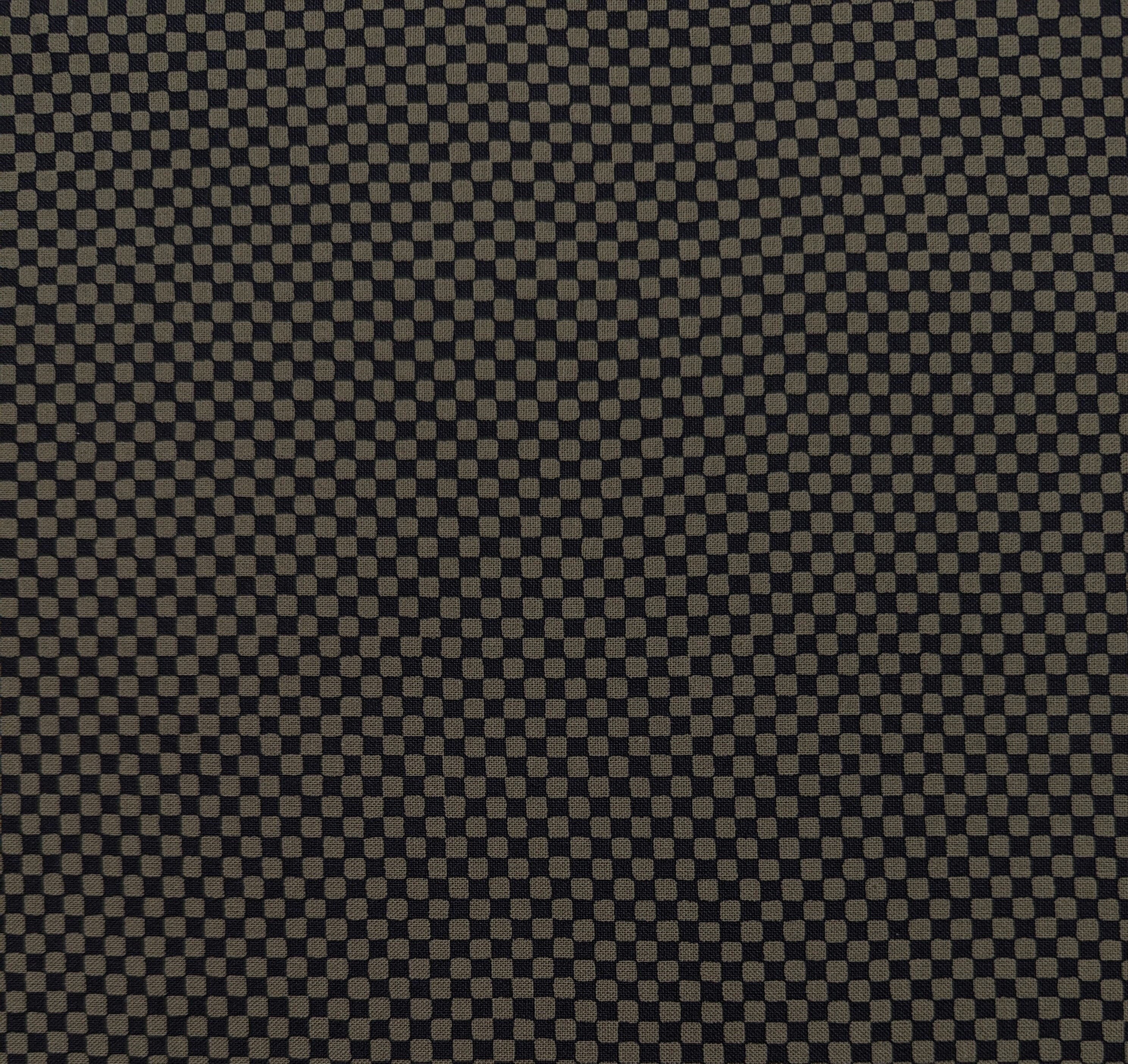 Ichimatsu Checkerboard Sevenberry Japanese cotton fabric 88222-4-5 black