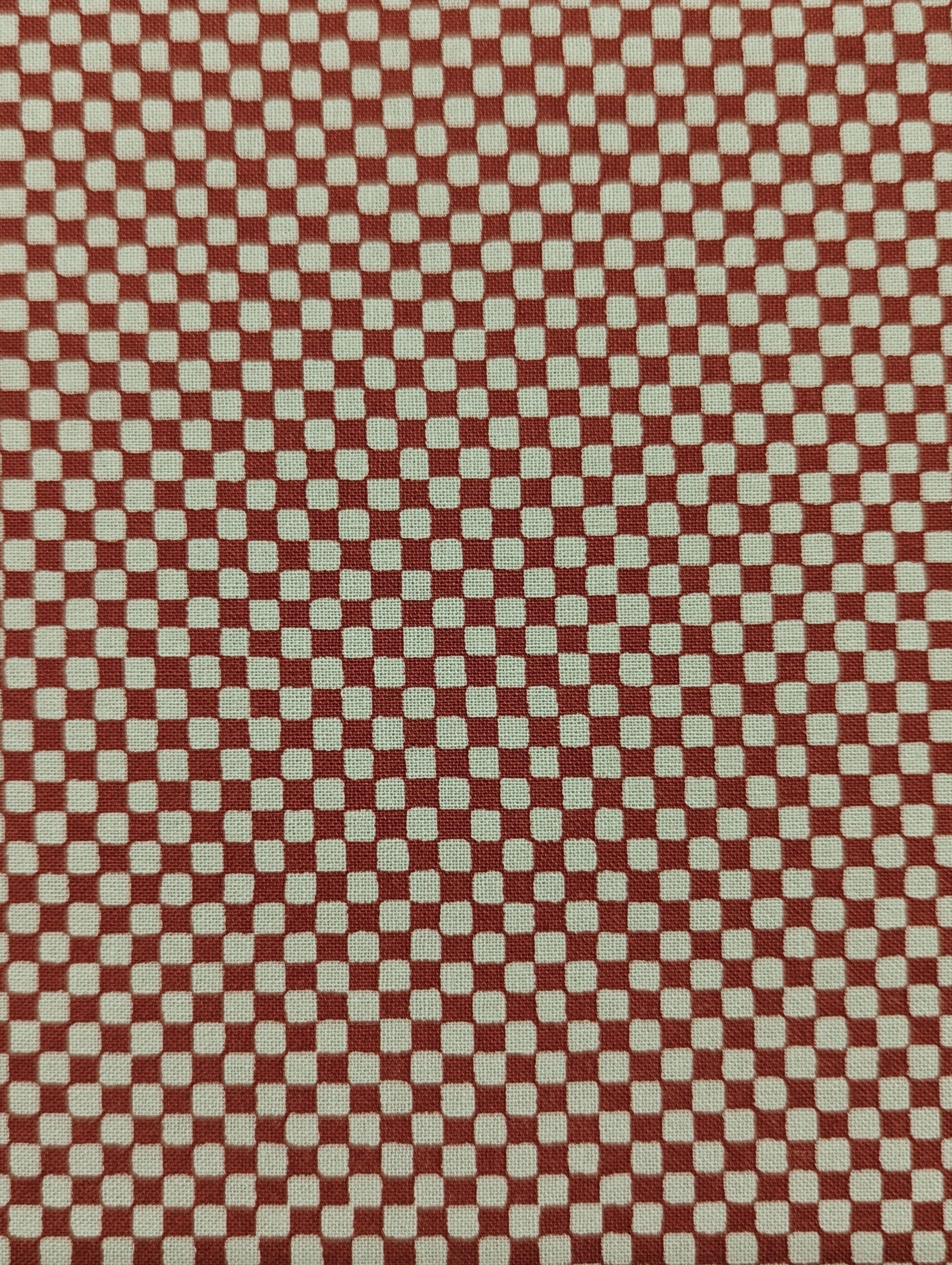 Ichimatsu Checkerboard Sevenberry Japanese cotton fabric 88222-4-2 red
