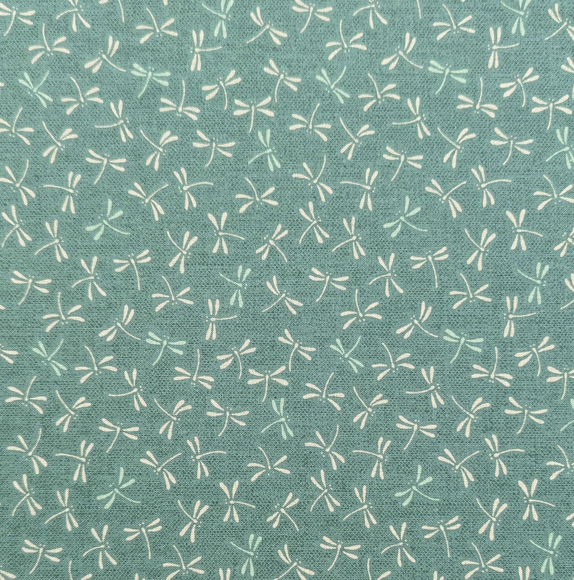 Dragonflies in Teal Sevenberry Japanese cotton fabric 88222 7-2