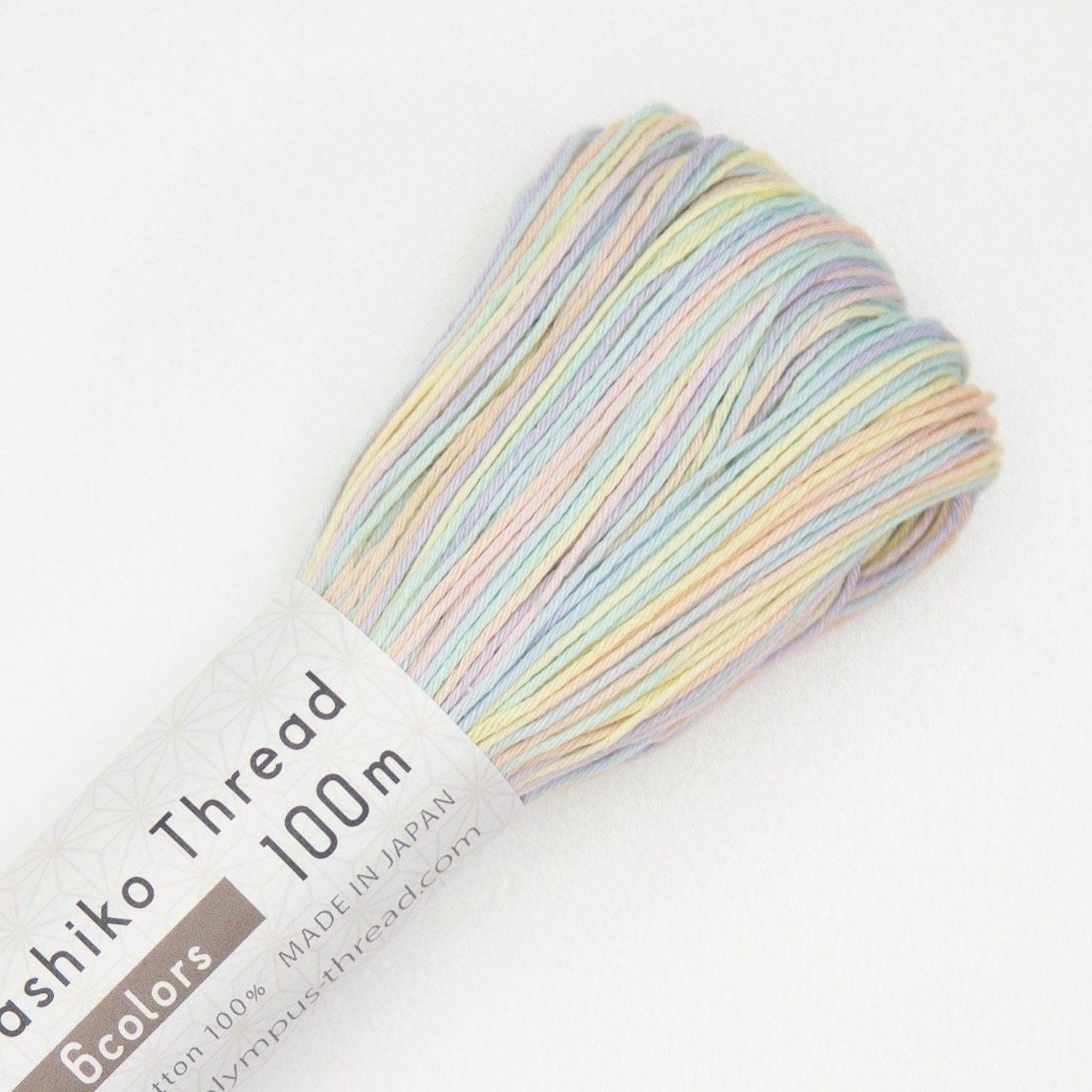 Olympus - Cotton Sashiko Thread 100m Skein - Color #302 Pastel Crystals Variegated