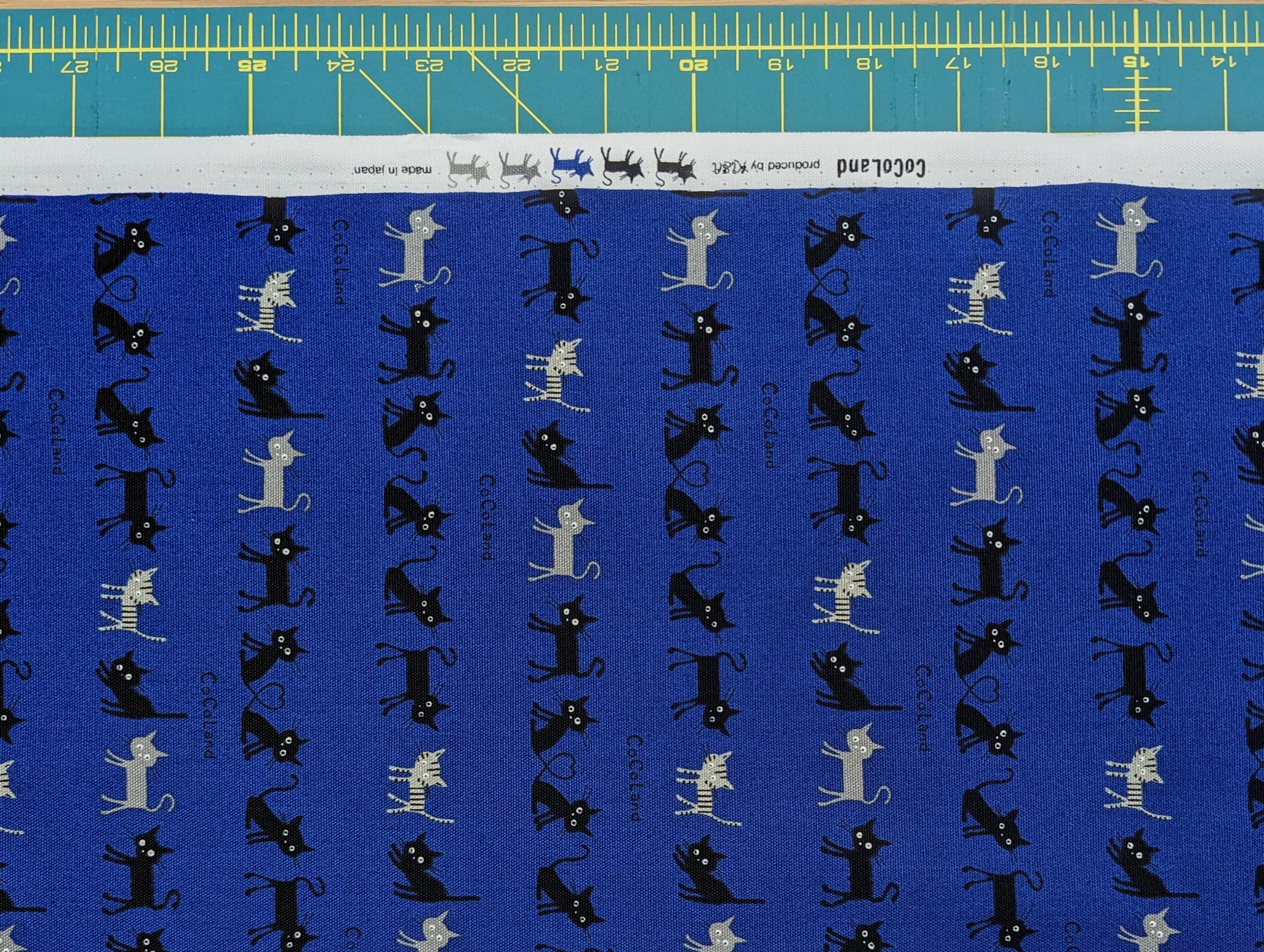 Cocoland Mini Cat Japanese oxford cotton canvas H-CO-10002-1-C blue