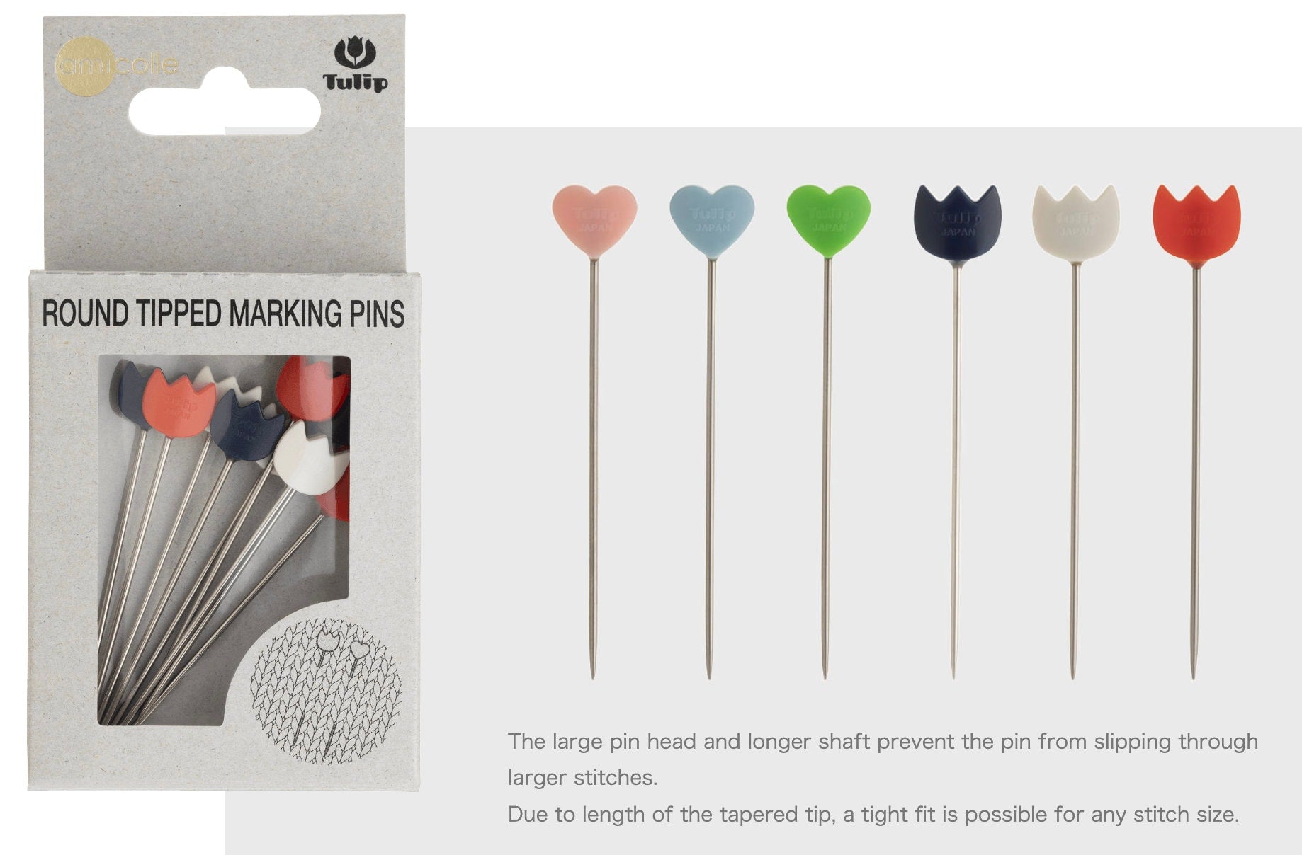 Tulip - Rounded Tip Marking Pins "Amicolle" Knitting Accessories