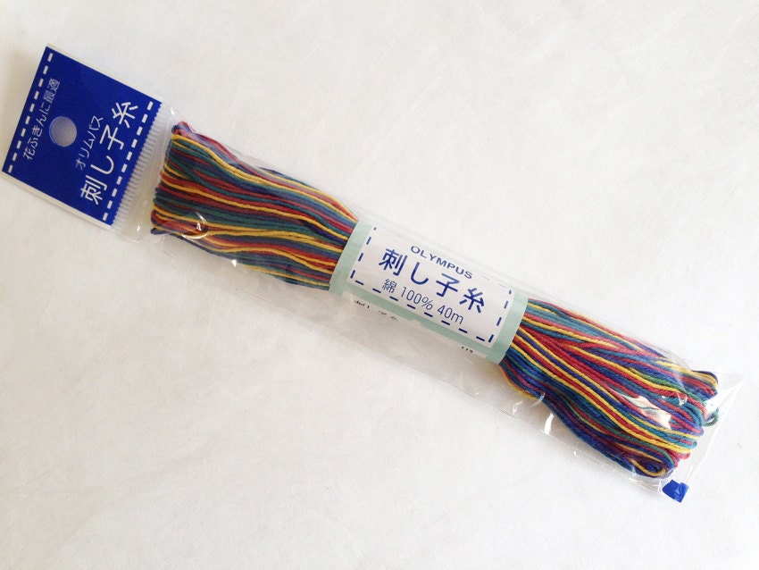 Olympus - Cotton Sashiko Thread 20m Skein - Color #74 Variegated Rainbow