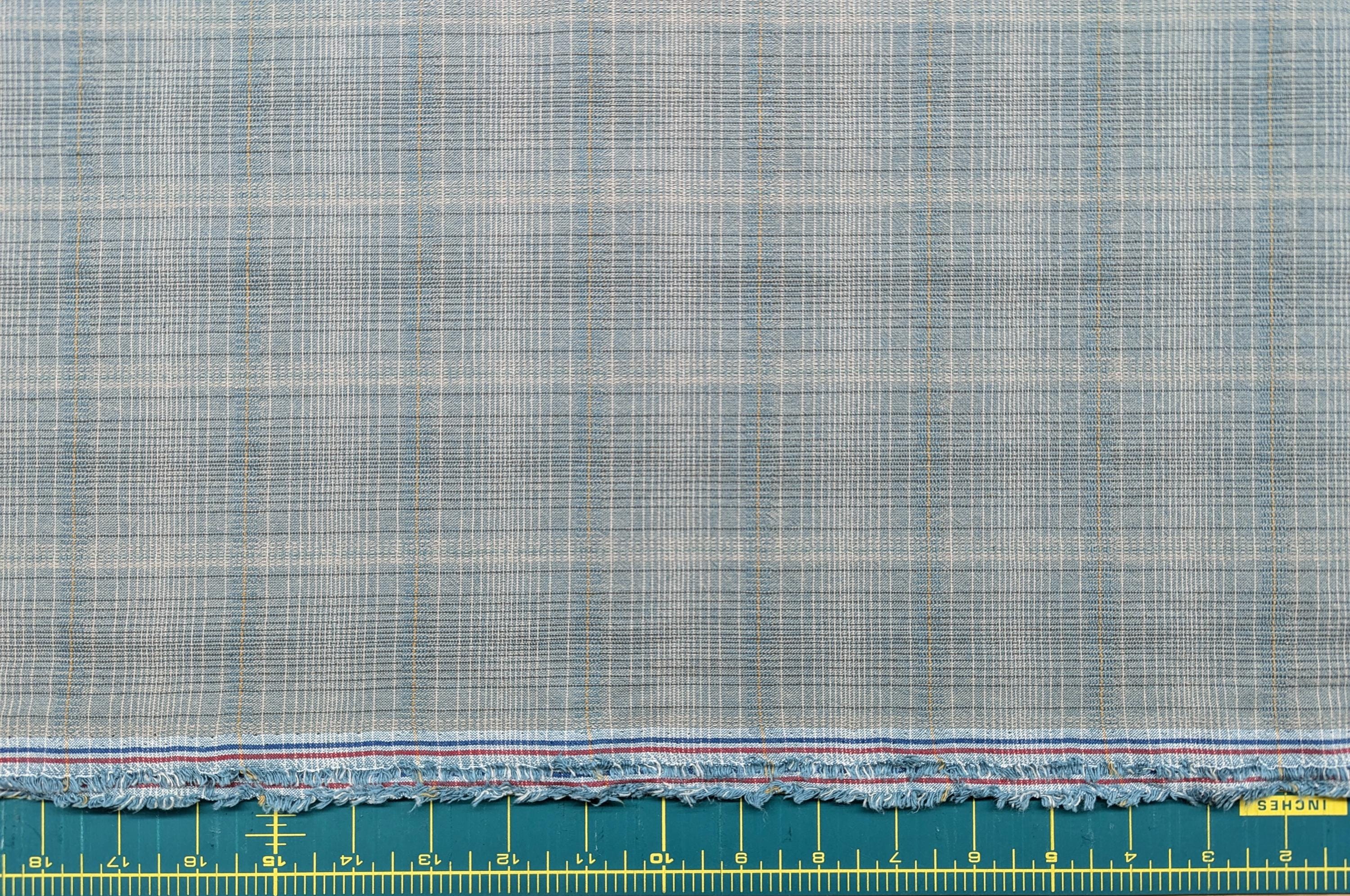 Junko Matsuda yarn dyed plaid Japanese cotton fabric Y23-0155 E blue