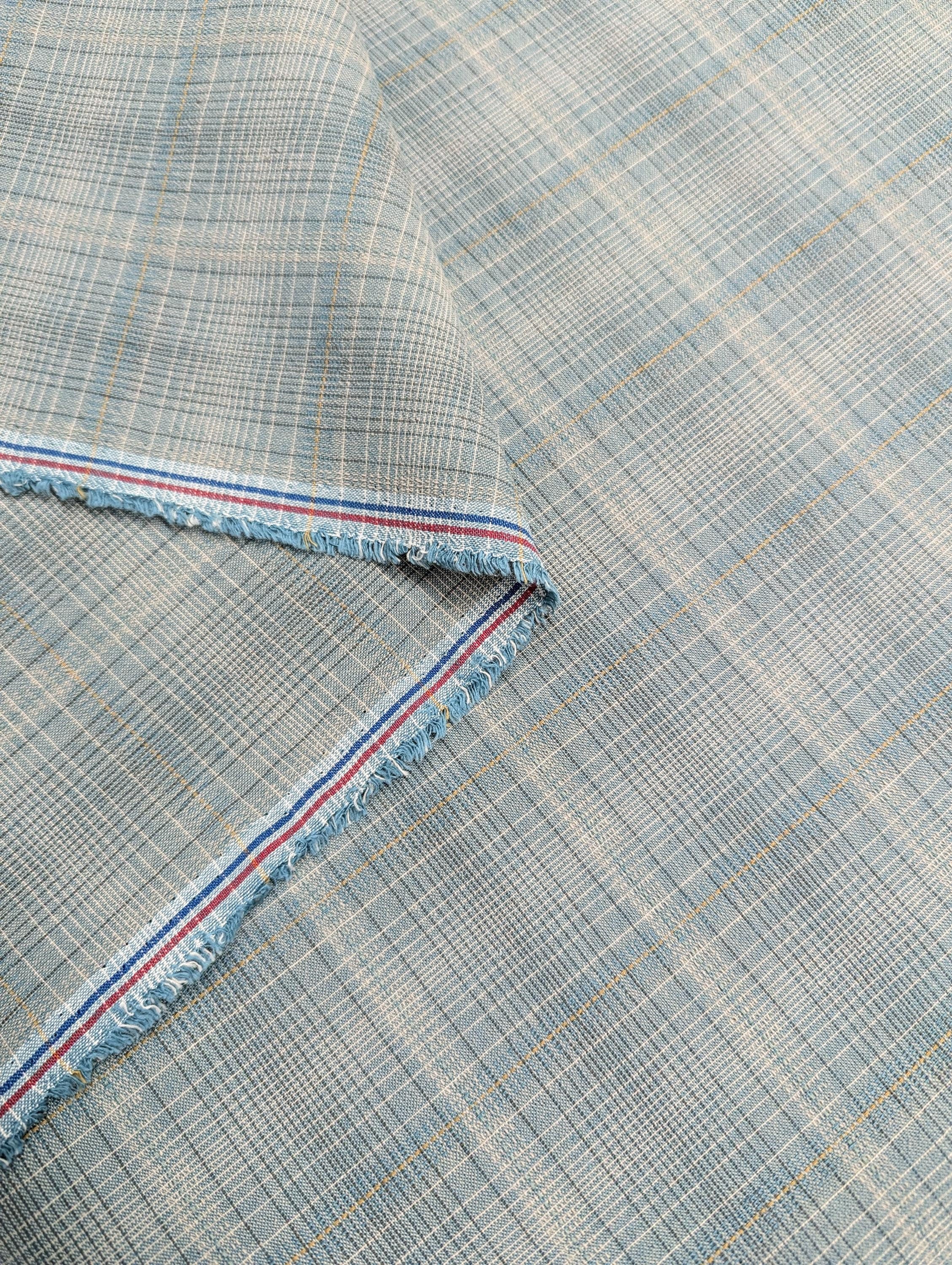 Junko Matsuda yarn dyed plaid Japanese cotton fabric Y23-0155 E blue