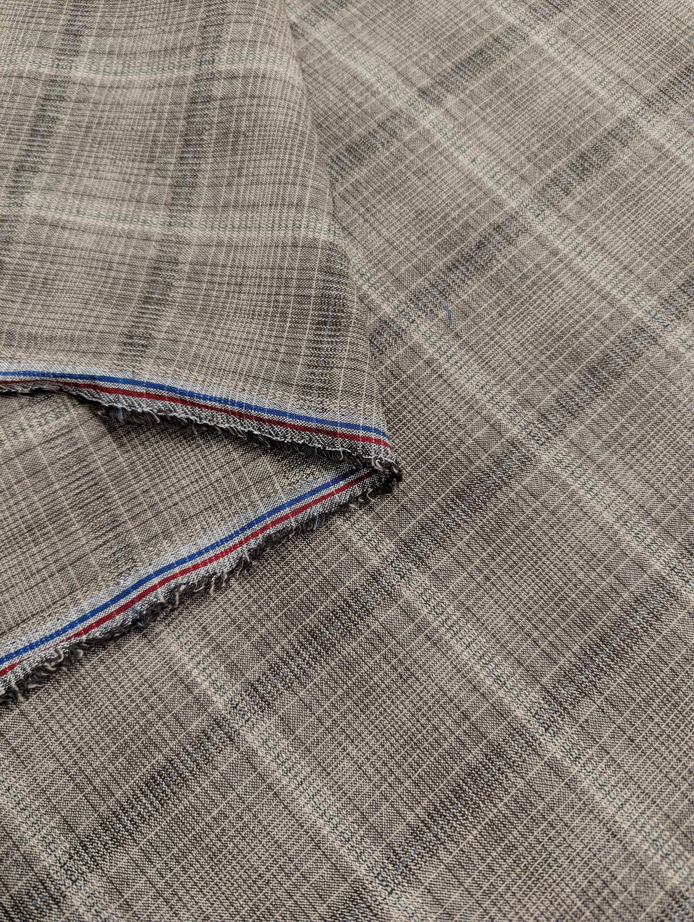 Junko Matsuda yarn dyed plaid Japanese cotton fabric Y23-0155 F gray