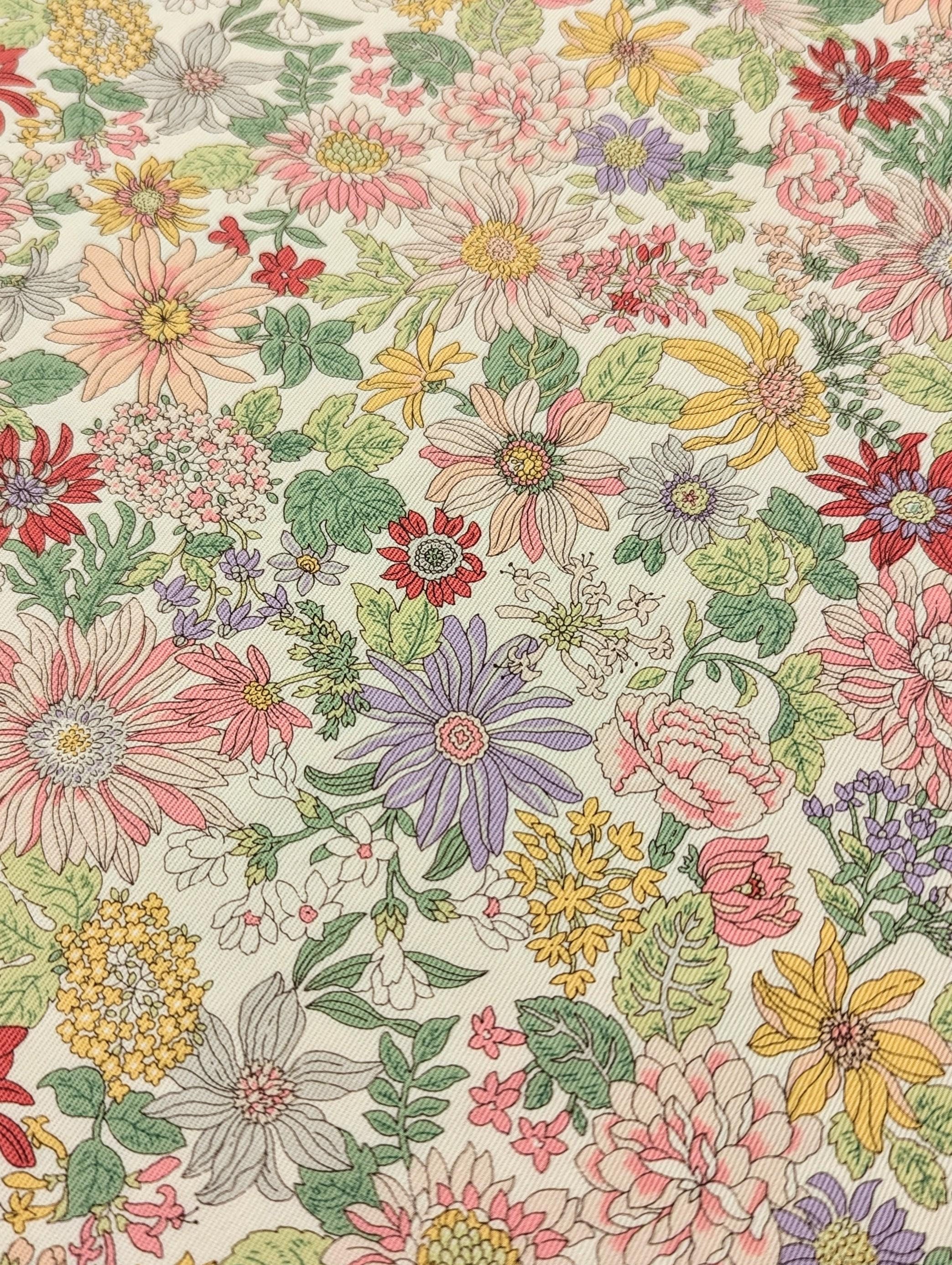 Summer Flowers Kobayashi Japanese cotton twill fabric KTS7030-A pink, purple & yellow